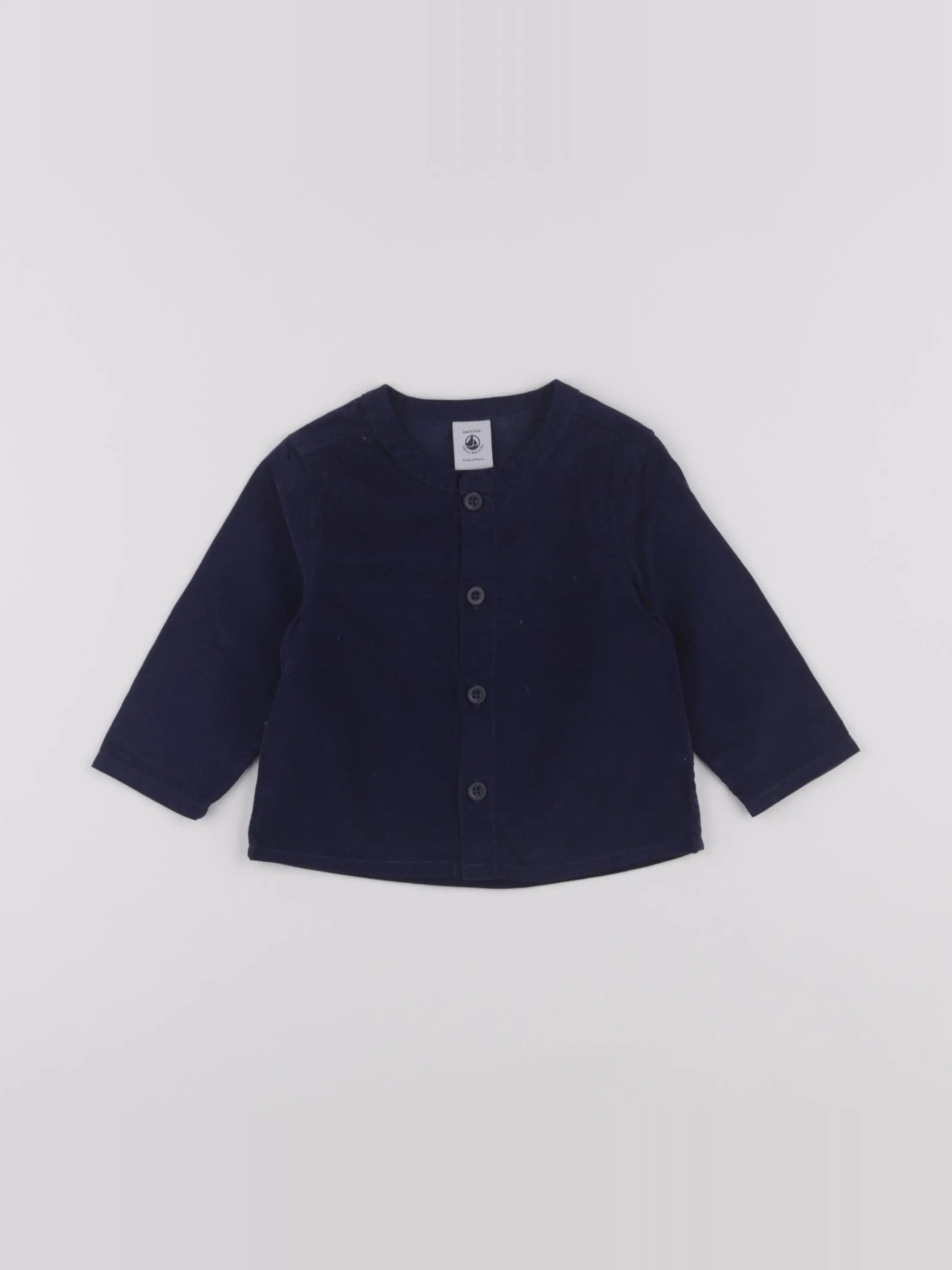 Petit Bateau - chemise bleu - 6 mois