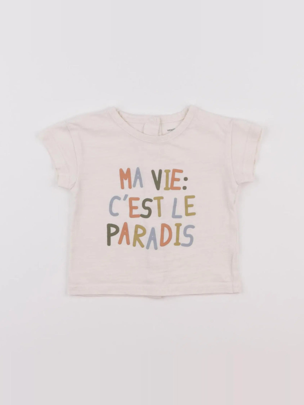Vertbaudet - tee-shirt blanc - 6 mois