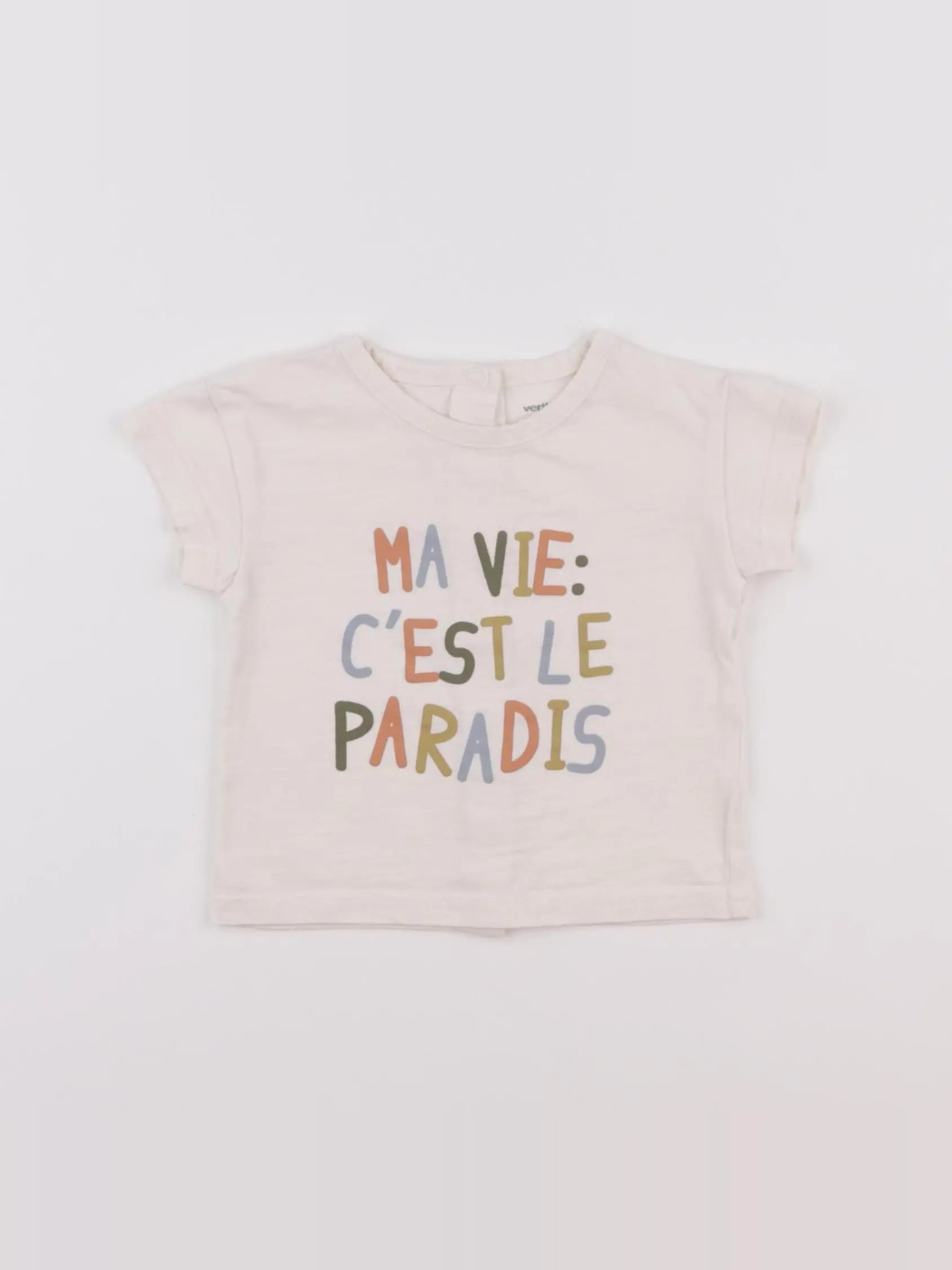 Vertbaudet - tee-shirt blanc - 6 mois