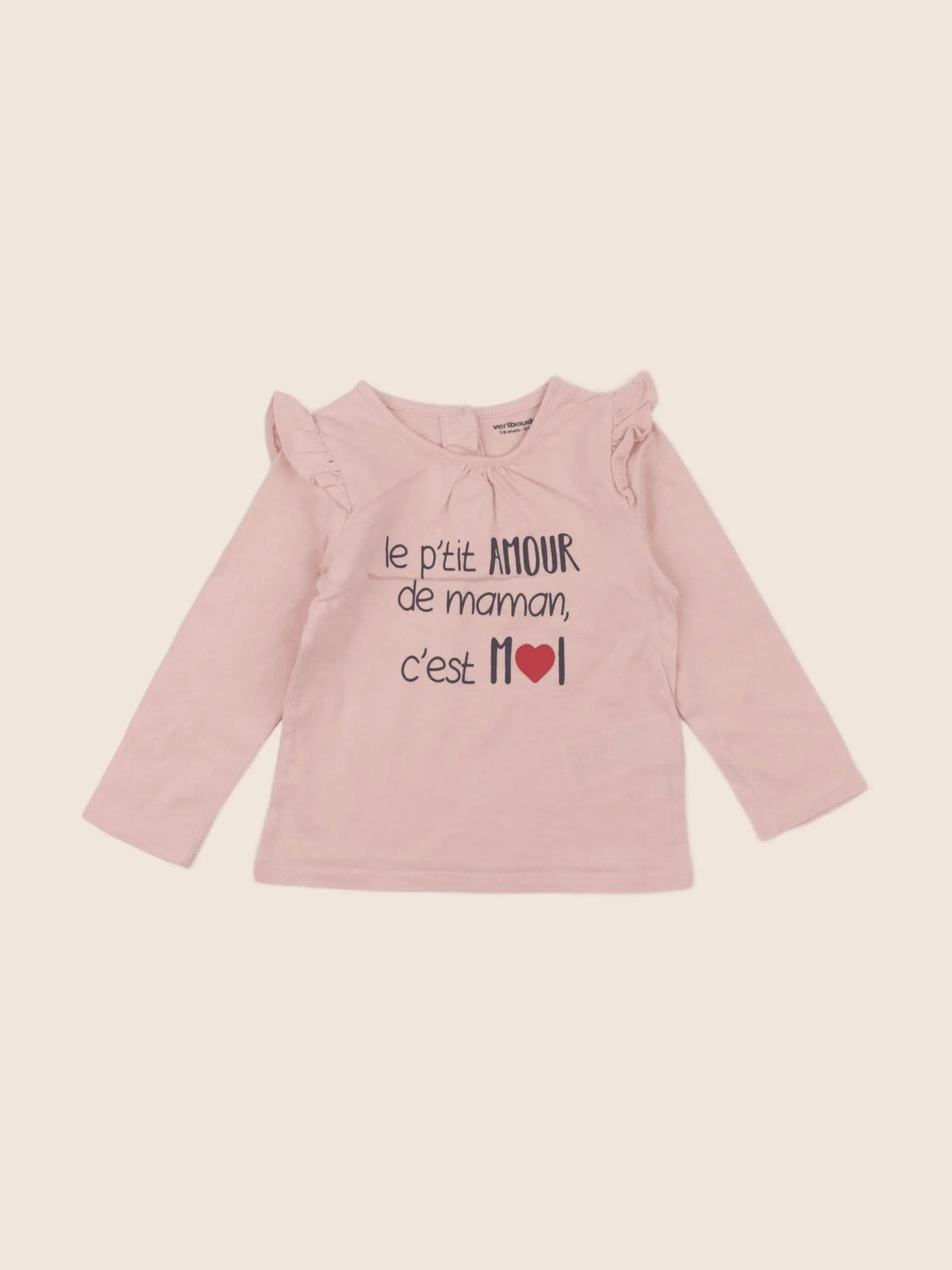 Vertbaudet - tee-shirt rose - 18 mois