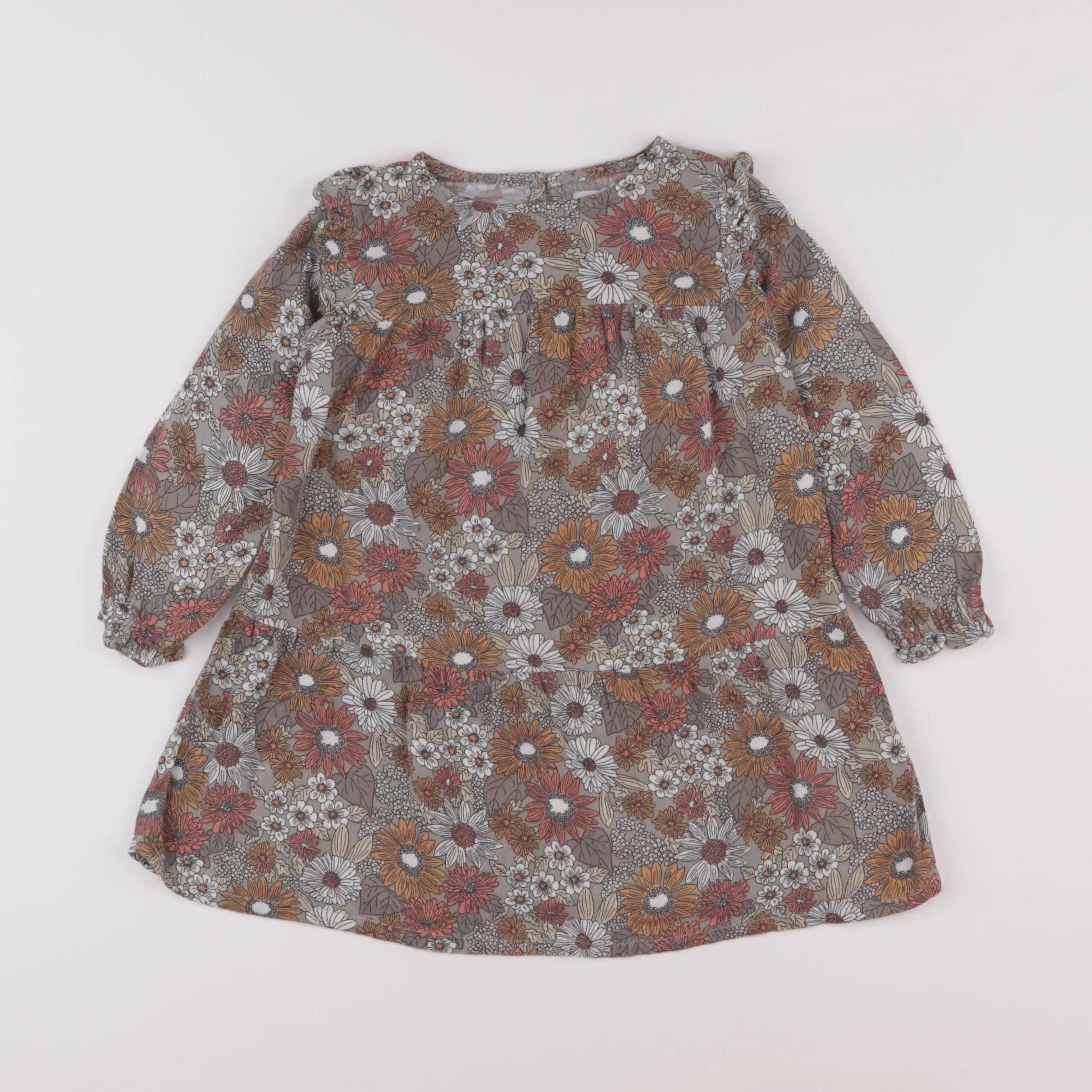 Vertbaudet - robe vert, orange - 3 ans
