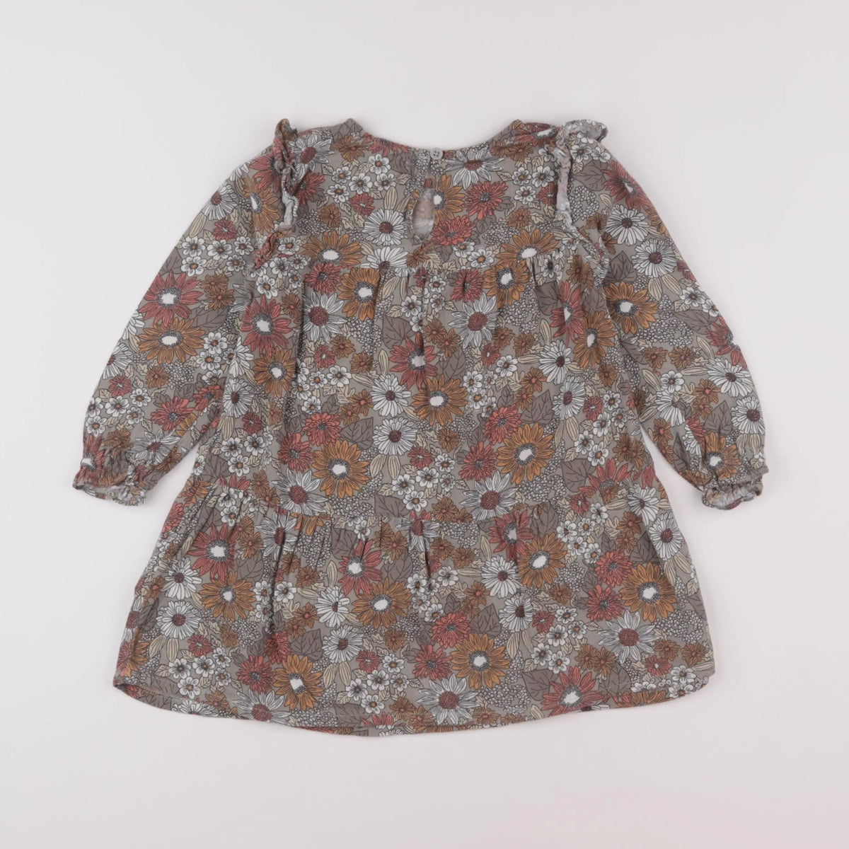 Vertbaudet - robe vert, orange - 3 ans
