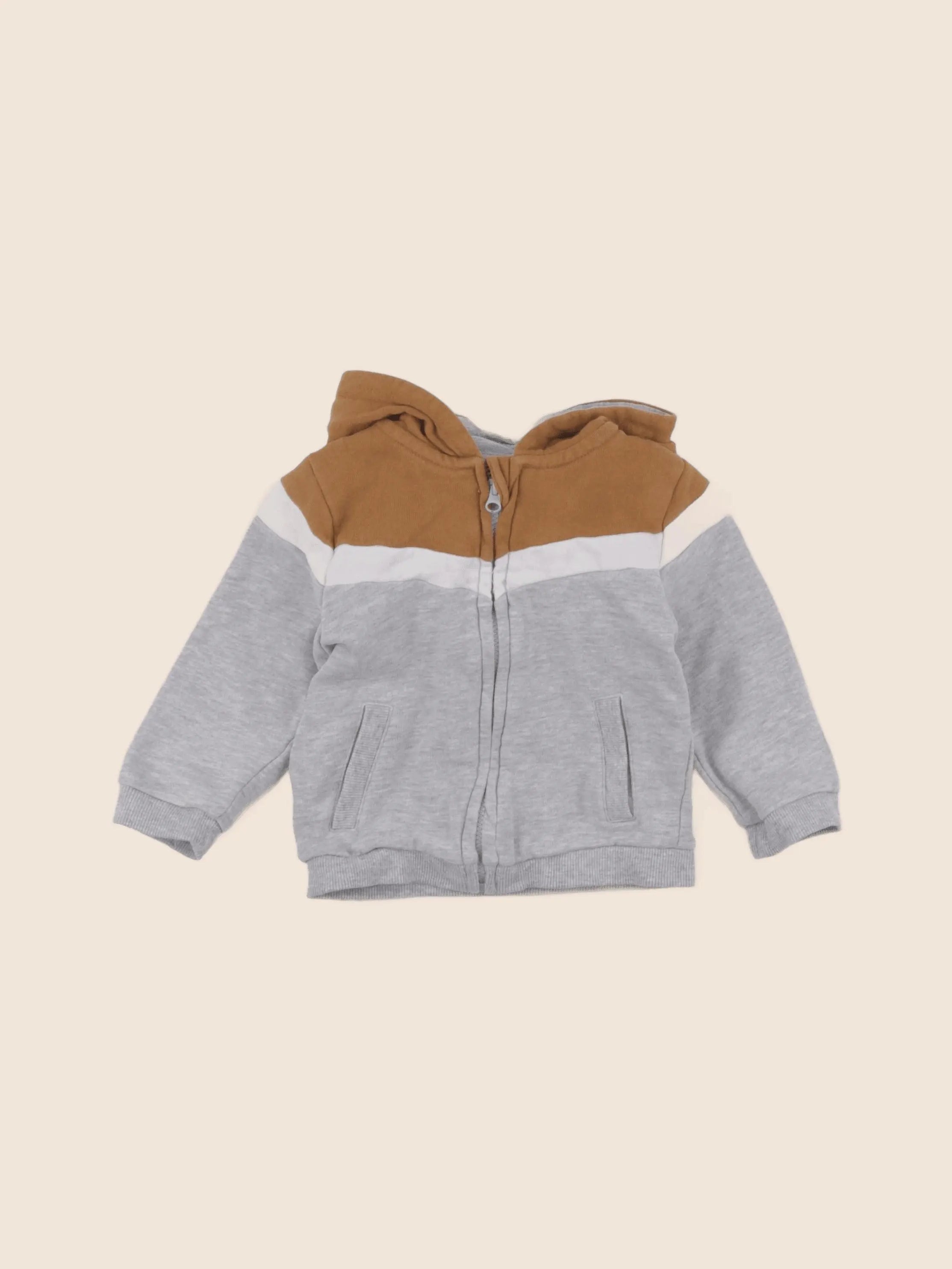 Vertbaudet - sweat gris - 12 mois