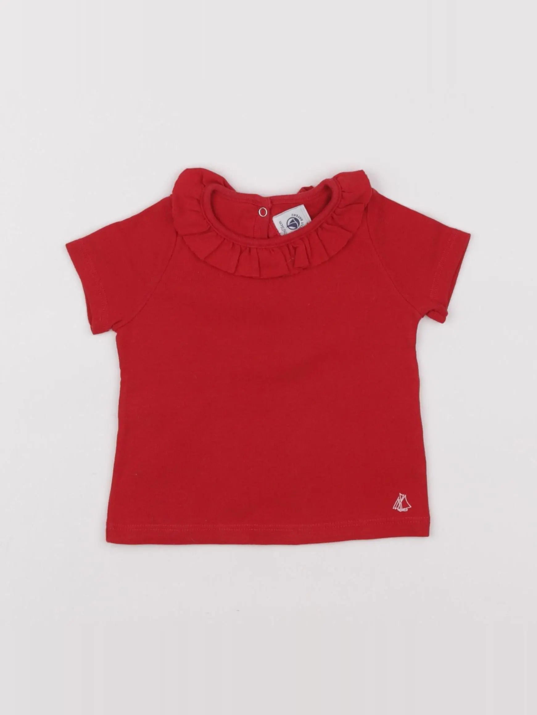 Petit Bateau - tee-shirt rouge - 12 mois