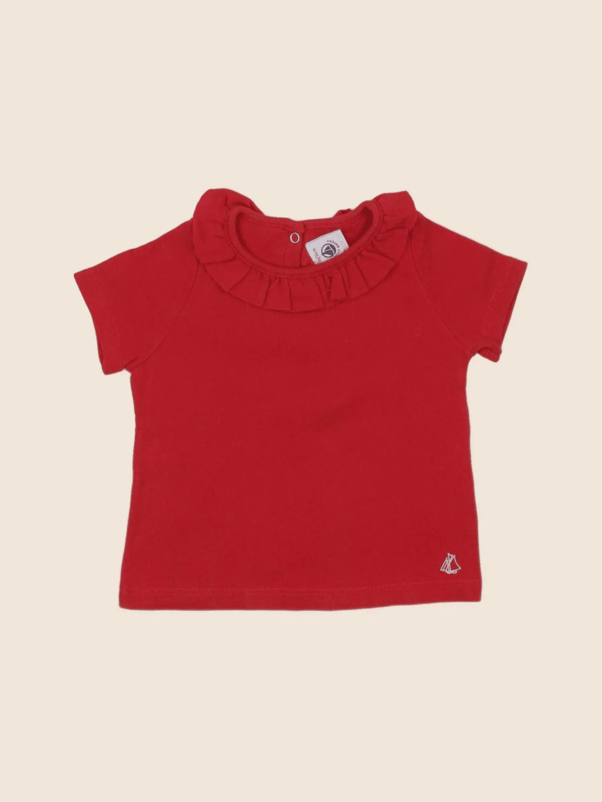 Petit Bateau - tee-shirt rouge - 12 mois