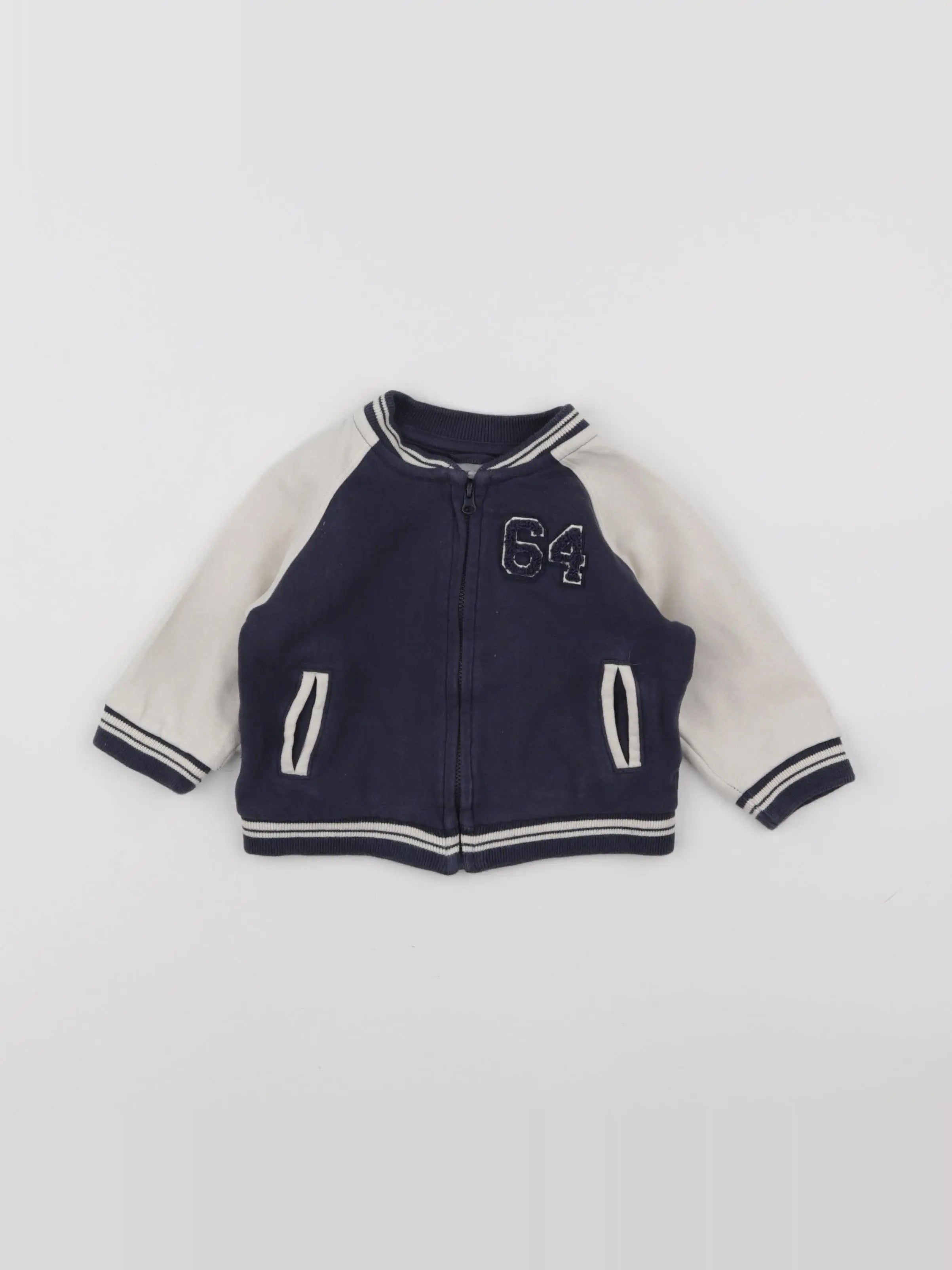 Vertbaudet - sweat bleu - 9 mois