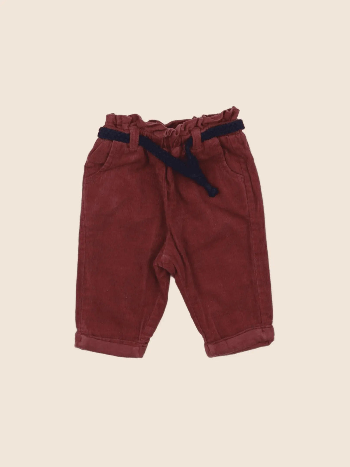 Vertbaudet - pantalon rouge - 3 mois