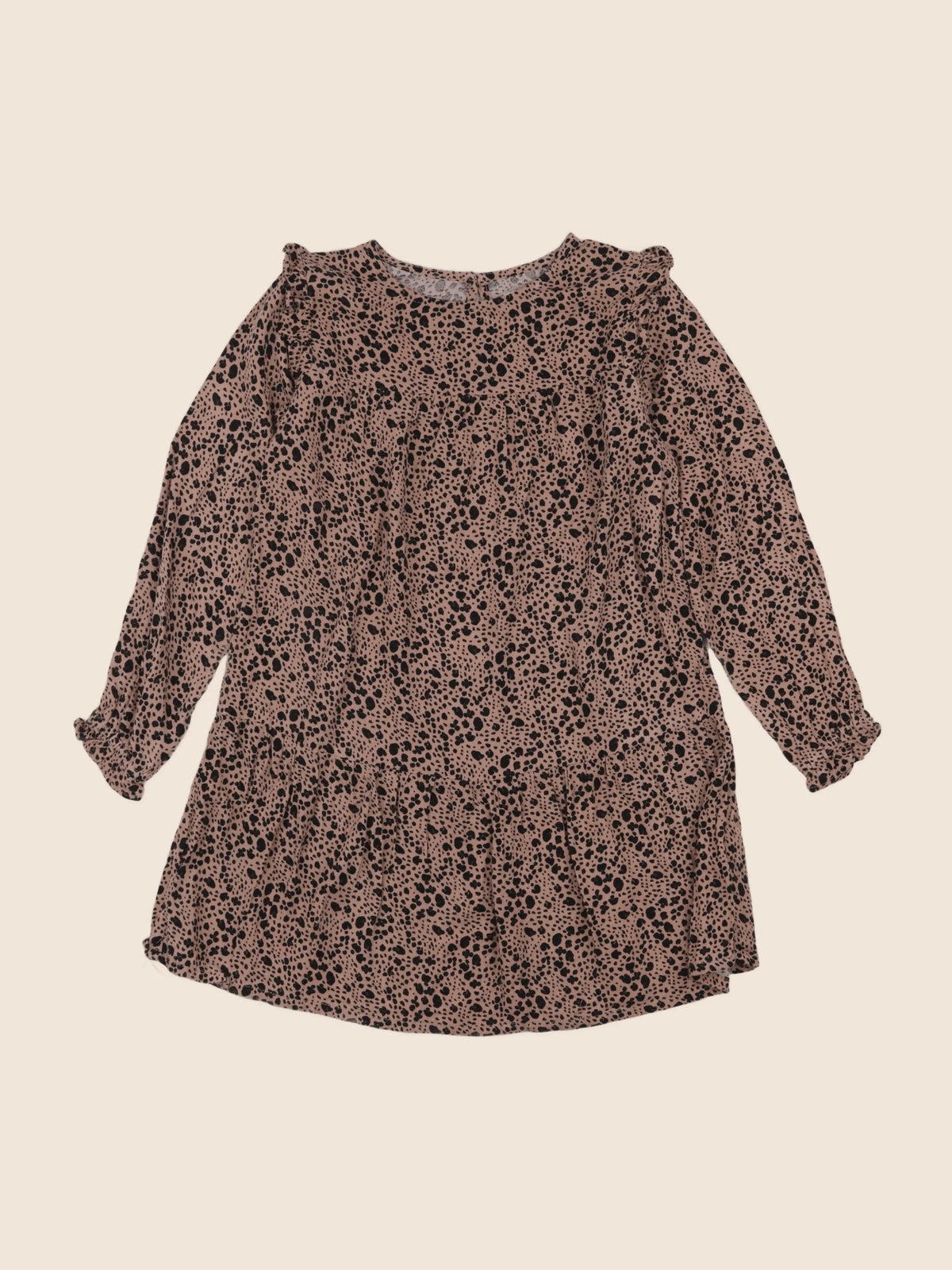 Vertbaudet - robe marron, noir - 8 ans