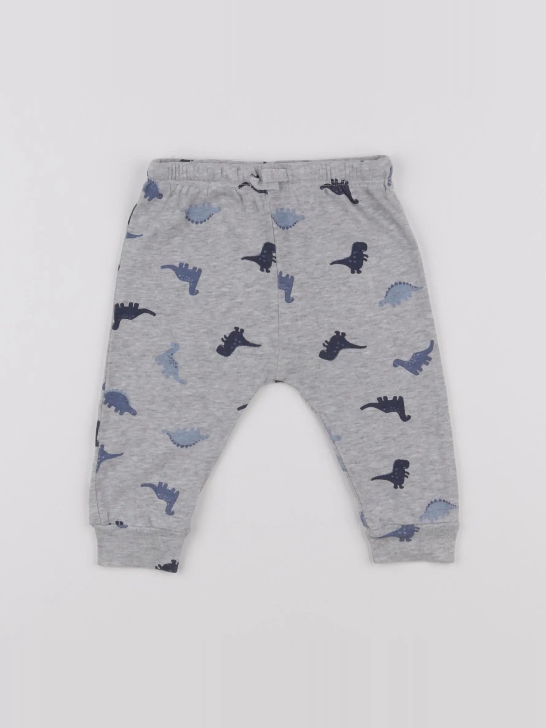 H&M - pantalon bleu, gris - 3/6 mois