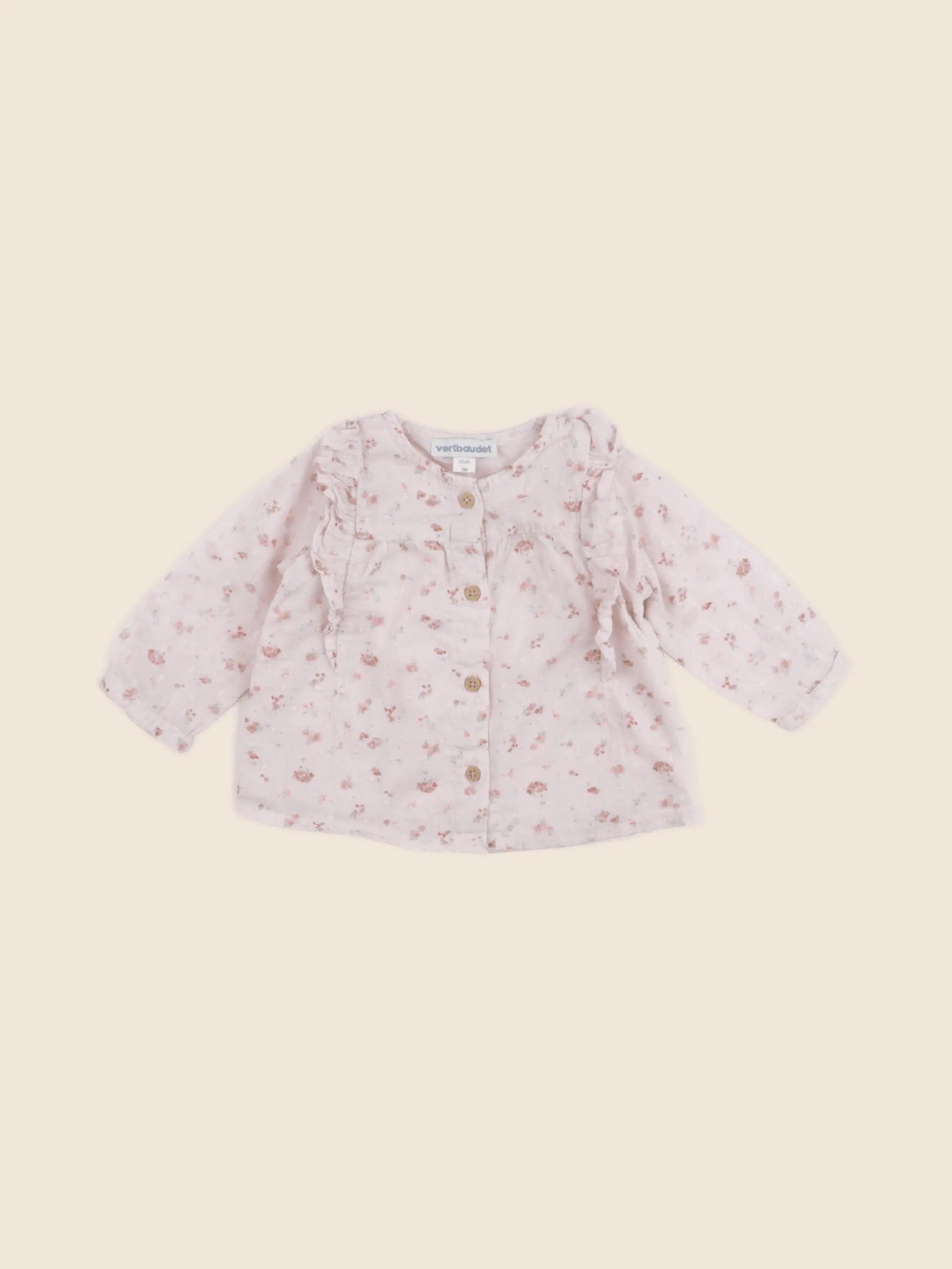 Vertbaudet - blouse rose - 3 mois