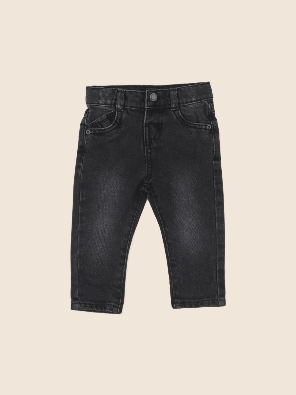 Vertbaudet - jean beige, noir - 9 mois