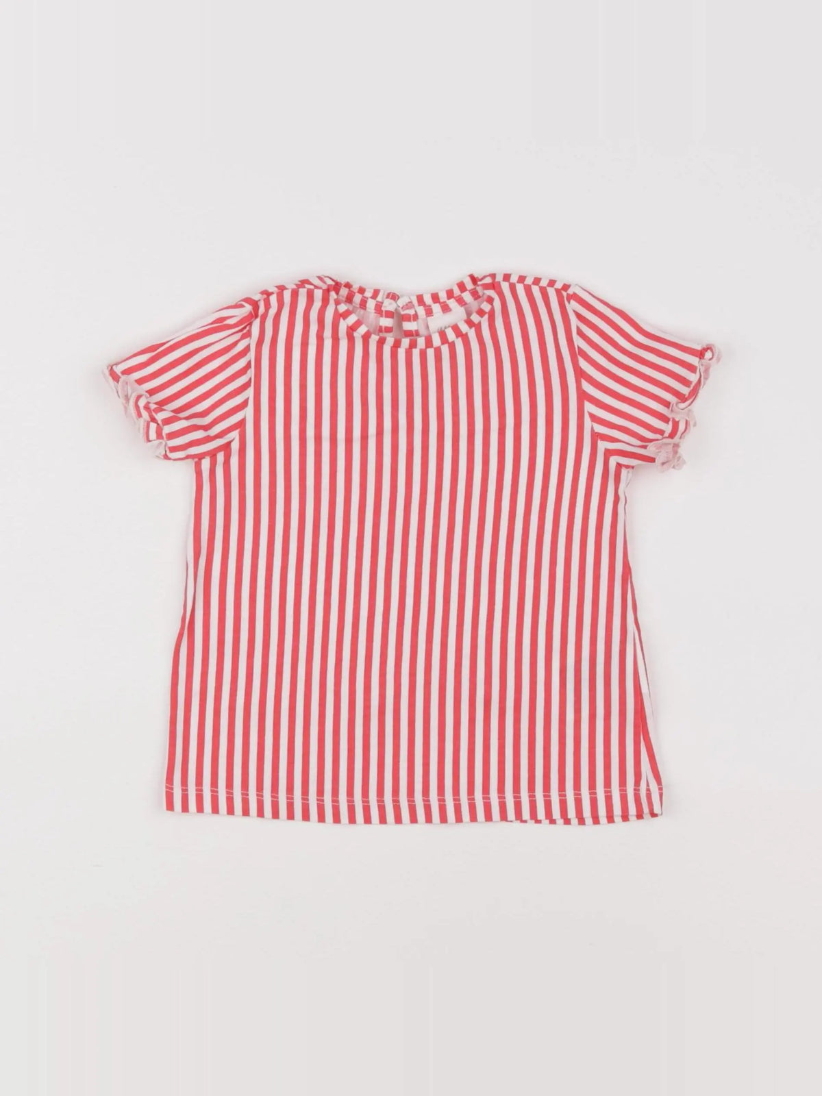 H&M - tee-shirt blanc, rouge - 6/9 mois