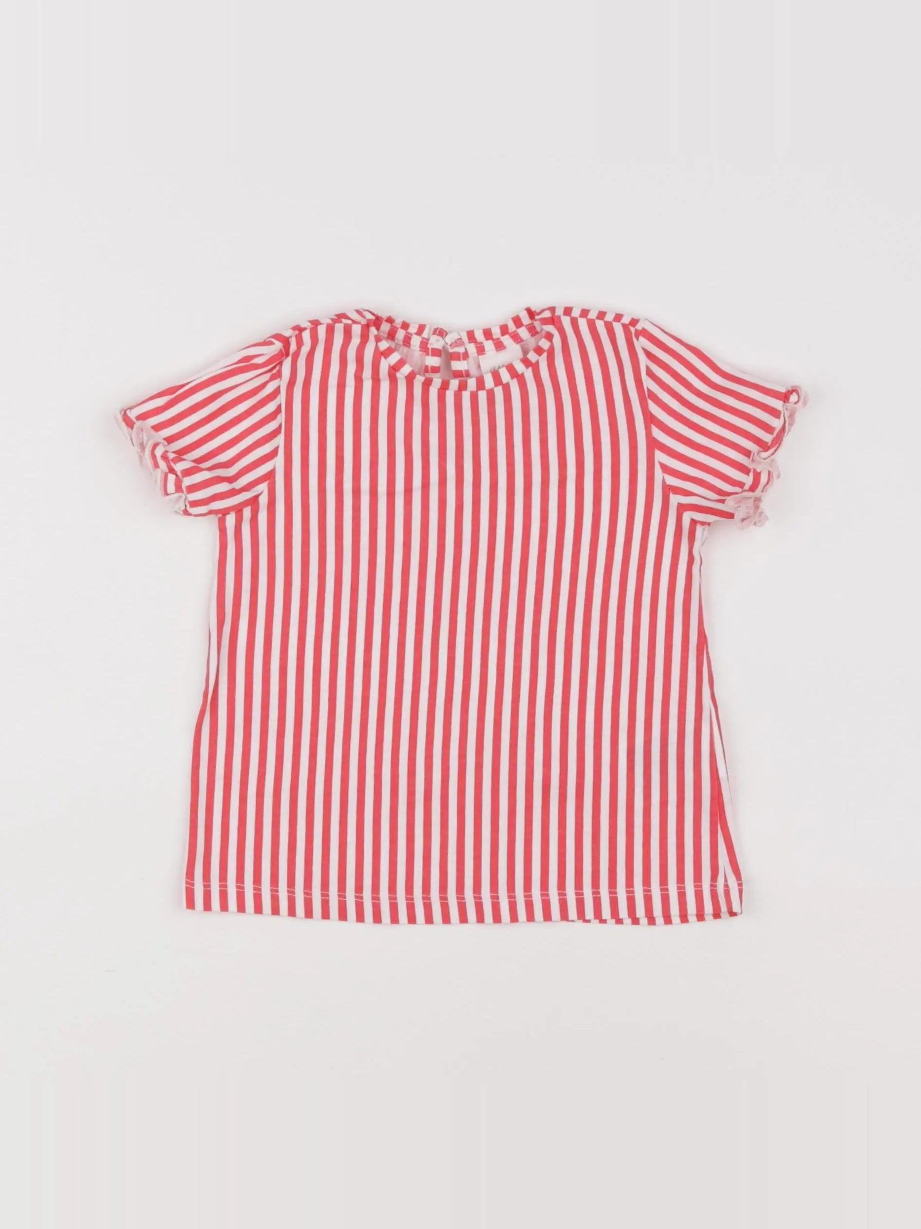 H&M - tee-shirt blanc, rouge - 6/9 mois