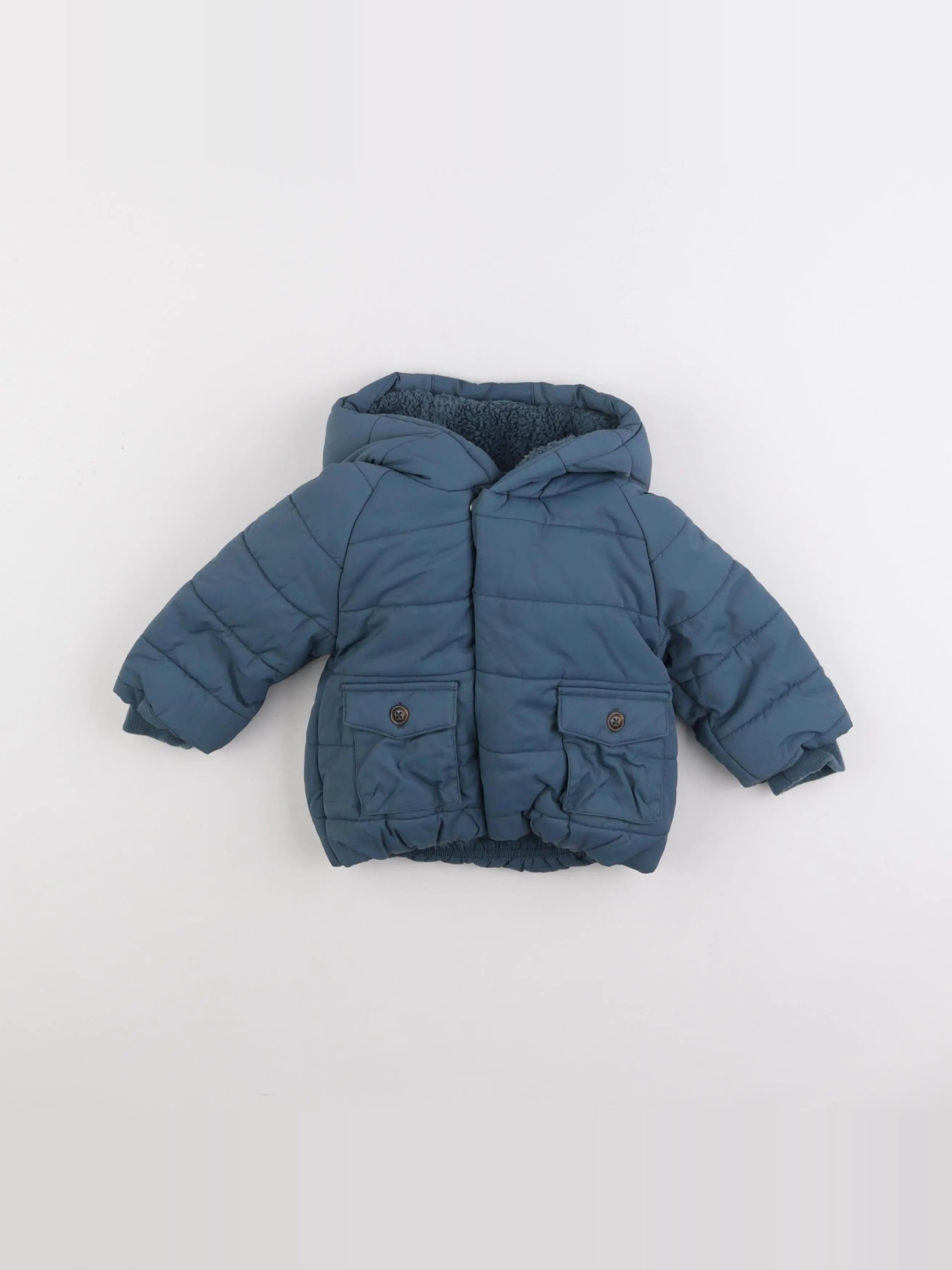 Vertbaudet - doudoune bleu - 12 mois