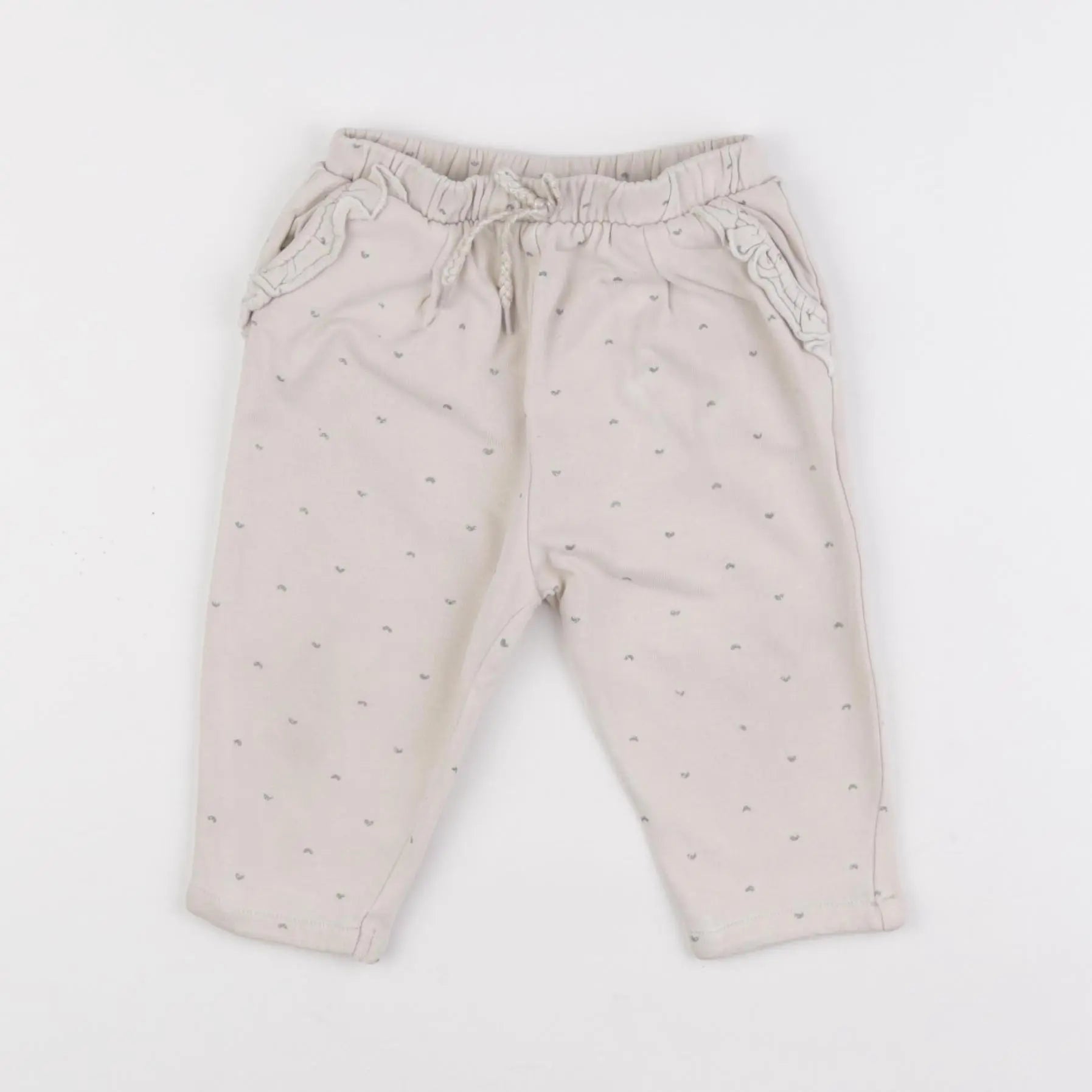 Vertbaudet - pantalon beige, argent - 12 mois