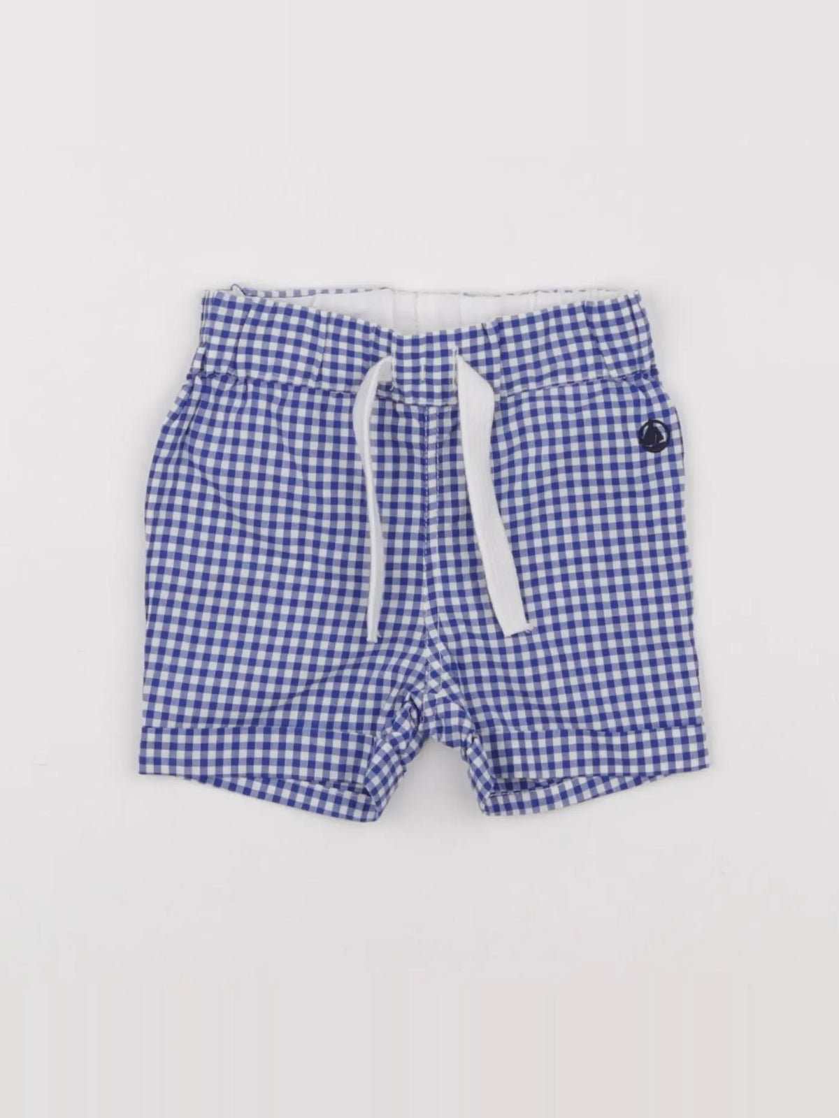 Petit Bateau - short bleu, blanc - 6 mois