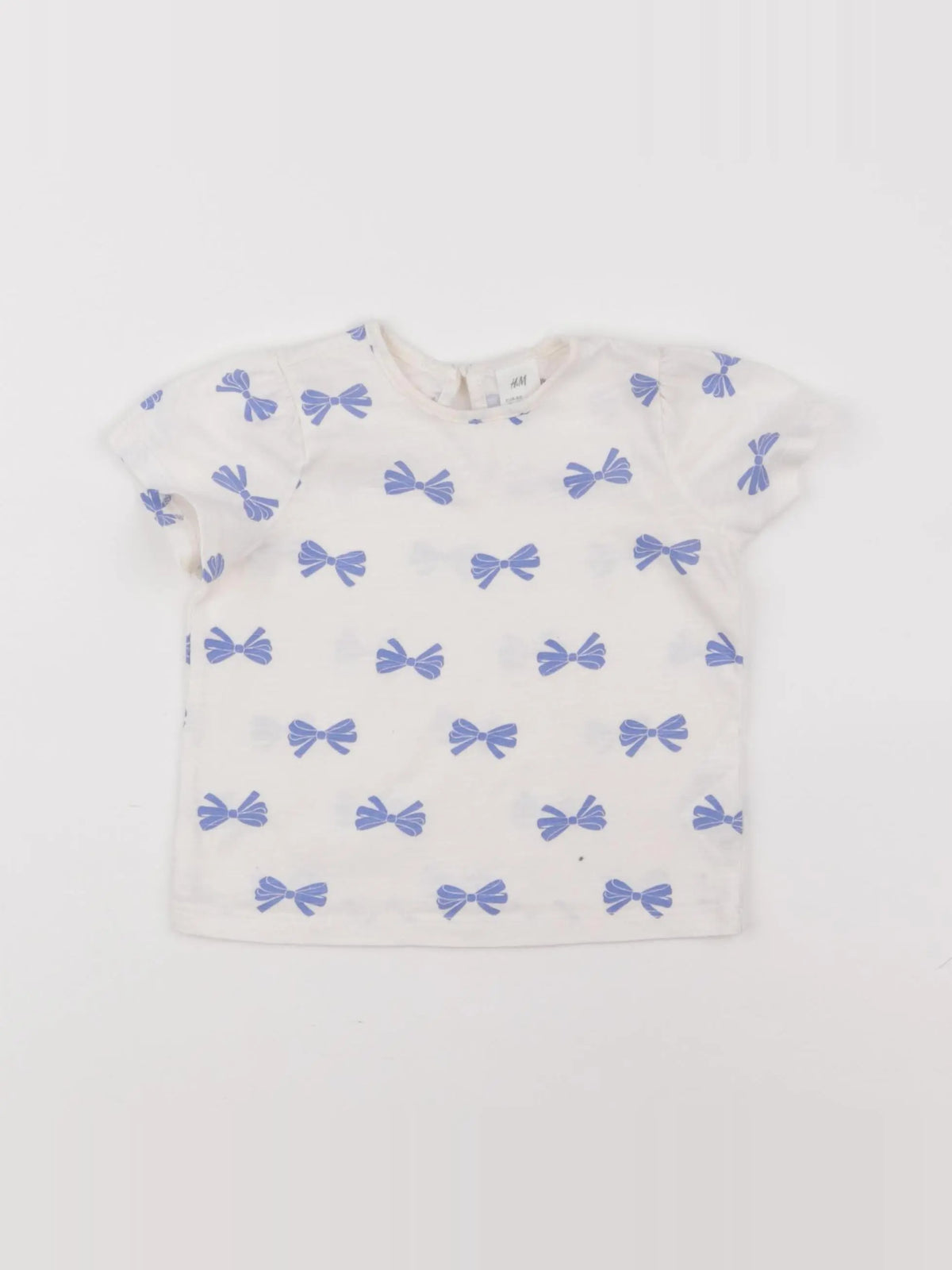 H&M - tee-shirt beige, bleu - 6/9 mois