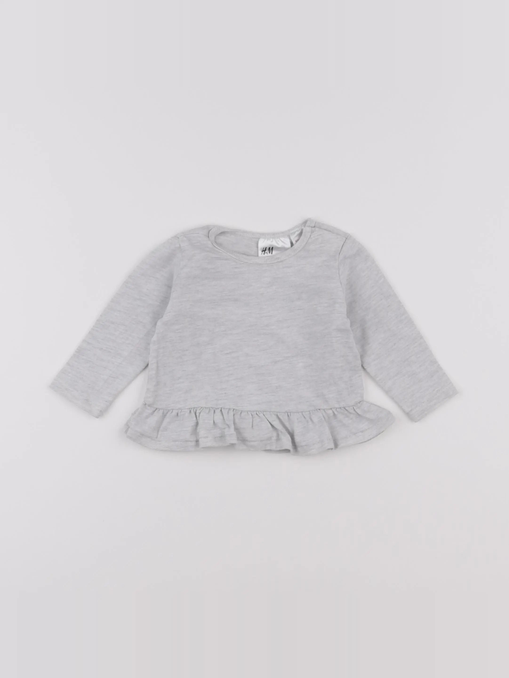 H&M - tee-shirt gris - 1/2 mois
