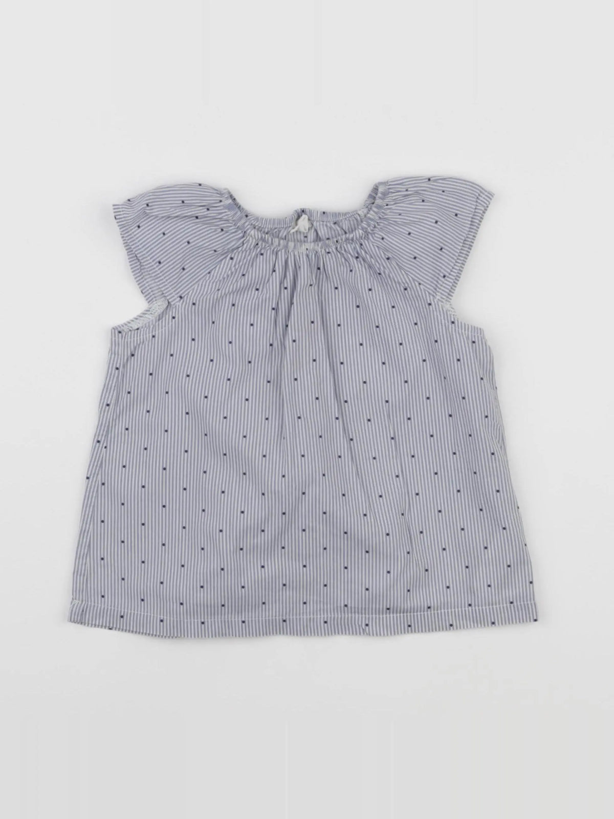 H&M - blouse bleu, blanc - 12/18 mois