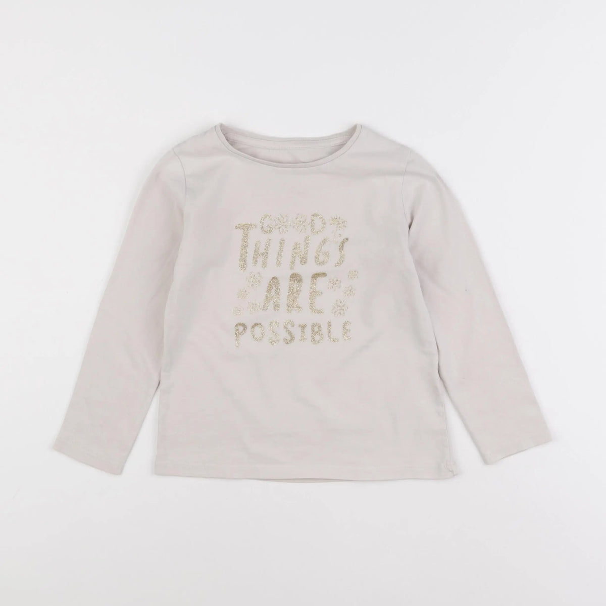 Vertbaudet - tee-shirt beige, or - 5 ans