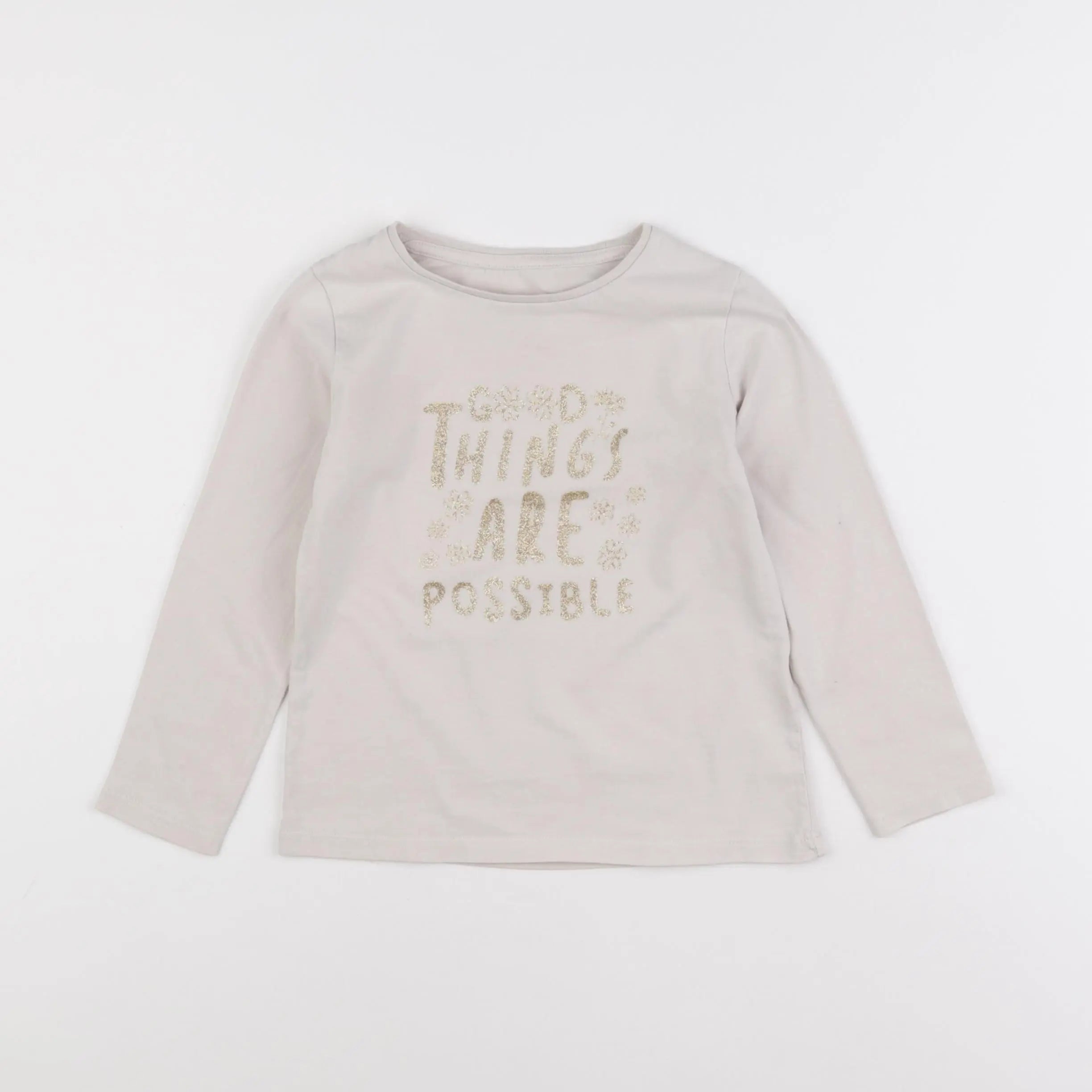 Vertbaudet - tee-shirt beige, or - 5 ans