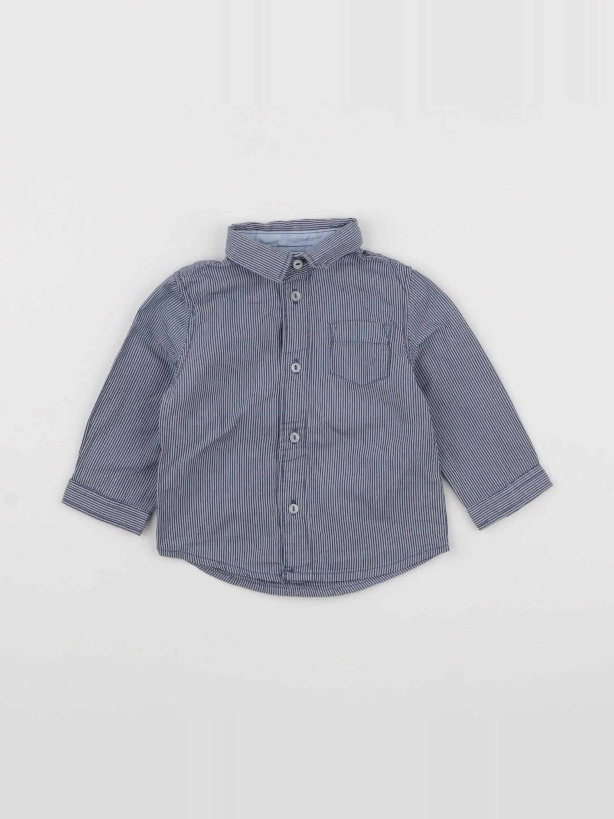 Vertbaudet - chemise bleu - 6 mois