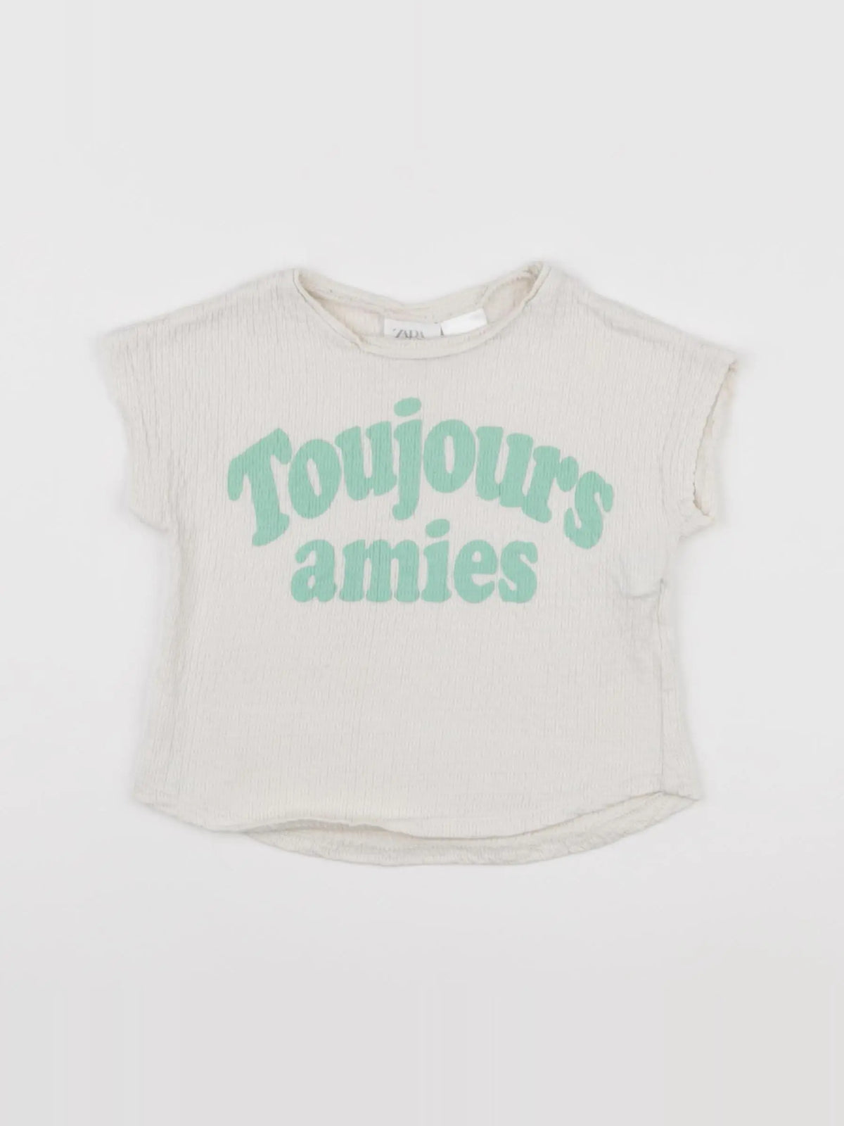 Zara - tee-shirt beige, vert - 18/24 mois