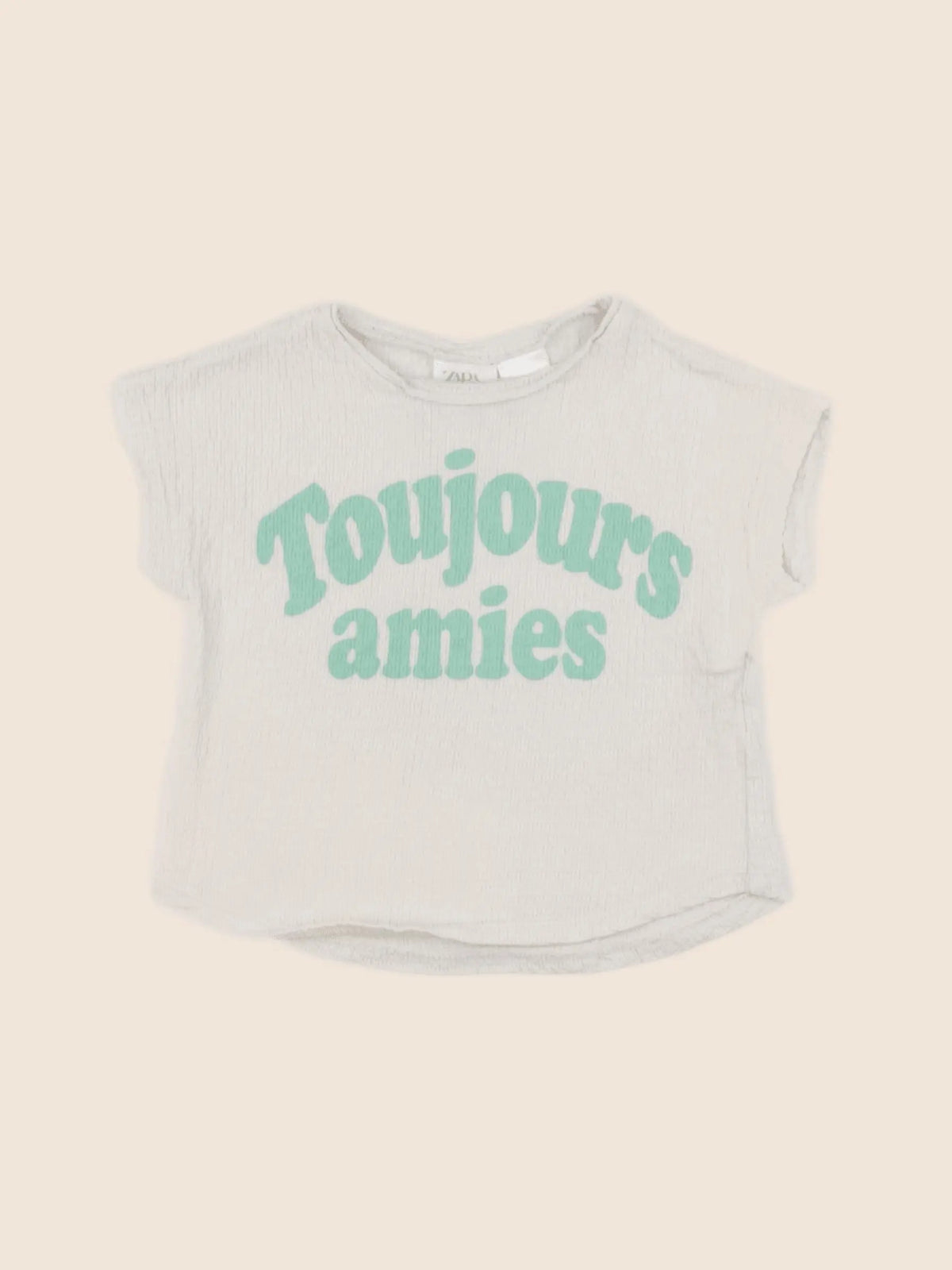 Zara - tee-shirt beige, vert - 18/24 mois