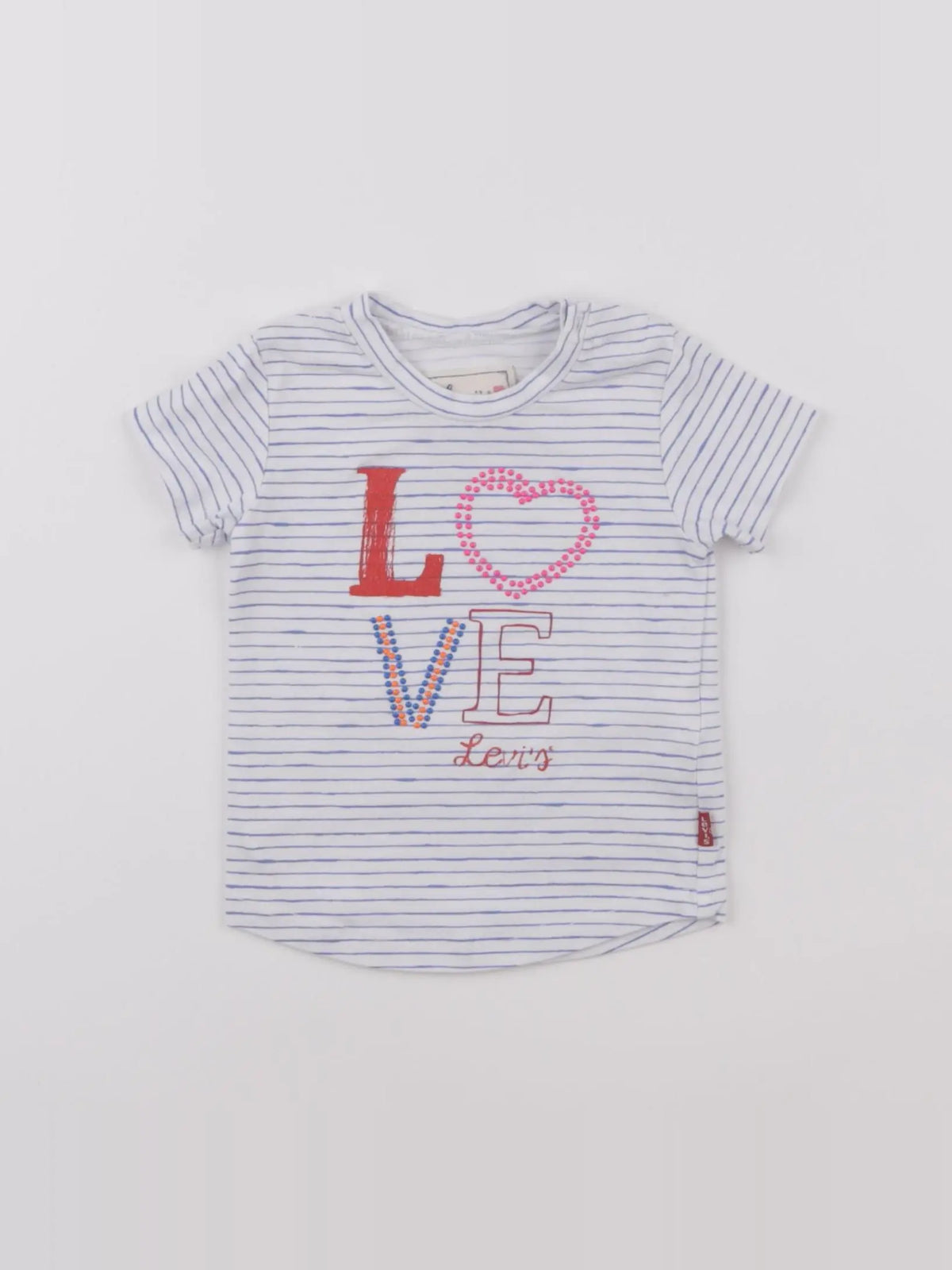 Levi's - tee-shirt blanc, bleu - 6 mois