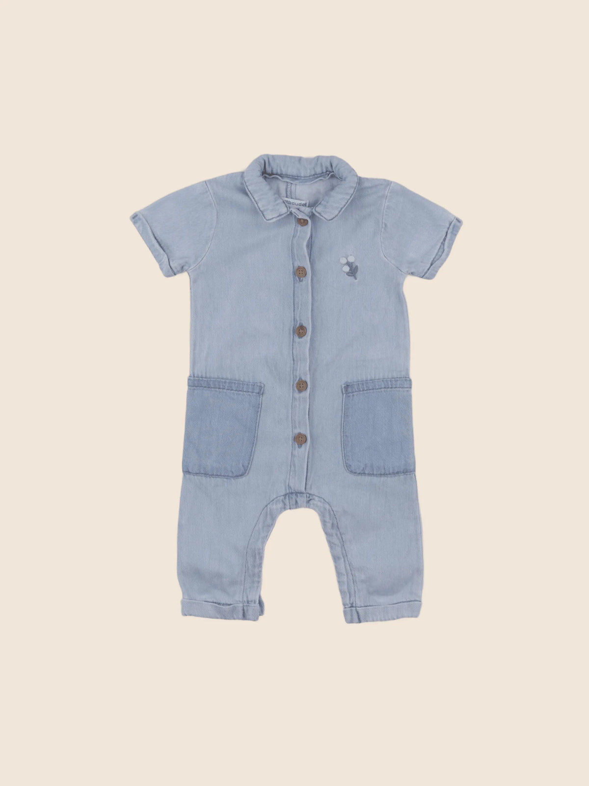 Vertbaudet - combinaison bleu - 6 mois