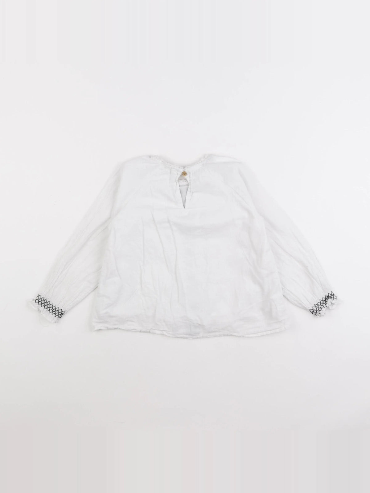 Vertbaudet - blouse blanc, noir - 6 ans