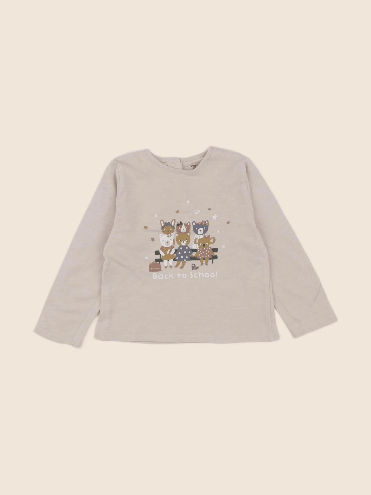 Vertbaudet - tee-shirt beige - 12 mois