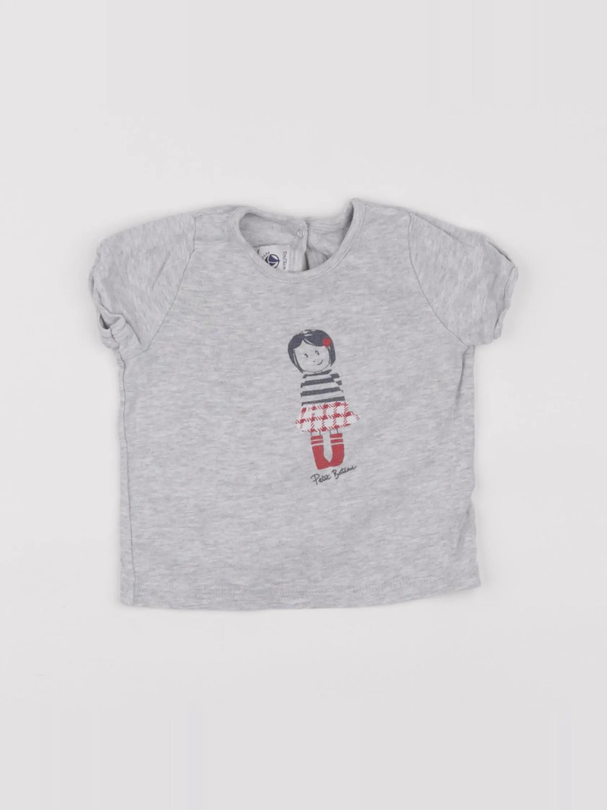 Petit Bateau - tee-shirt gris - 12 mois