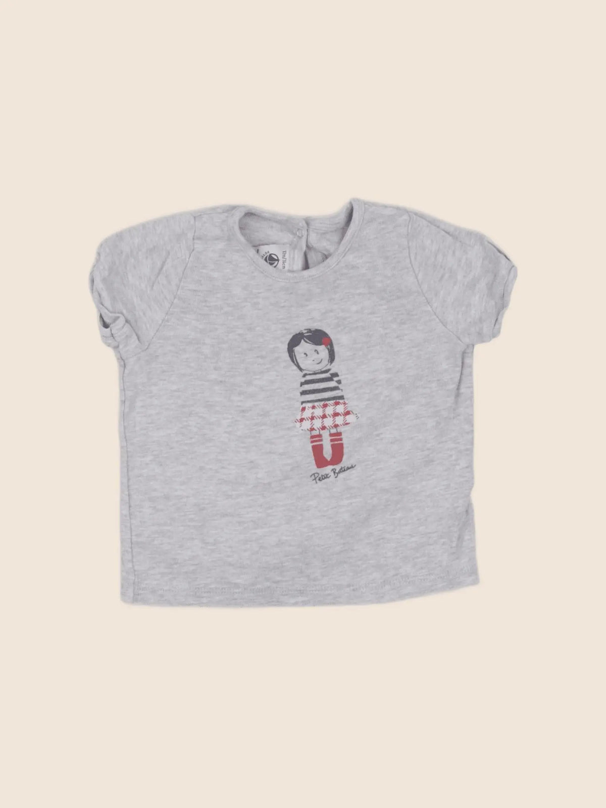 Petit Bateau - tee-shirt gris - 12 mois