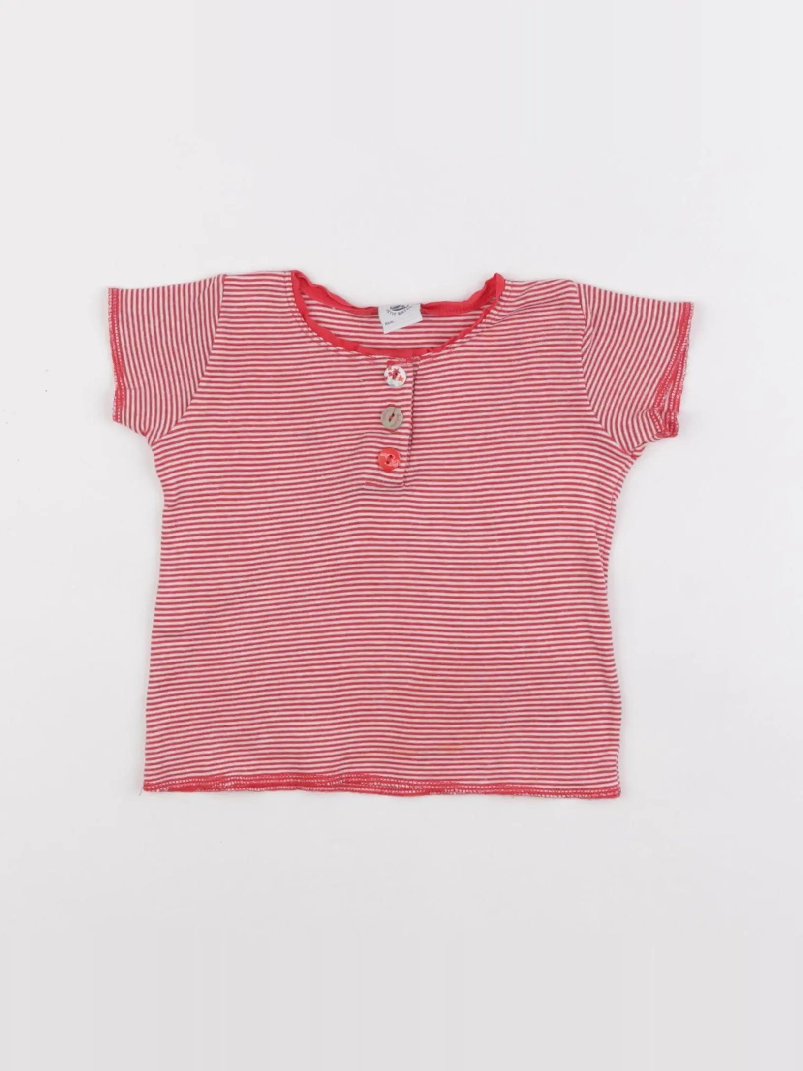Petit Bateau - tee-shirt rouge - 12 mois