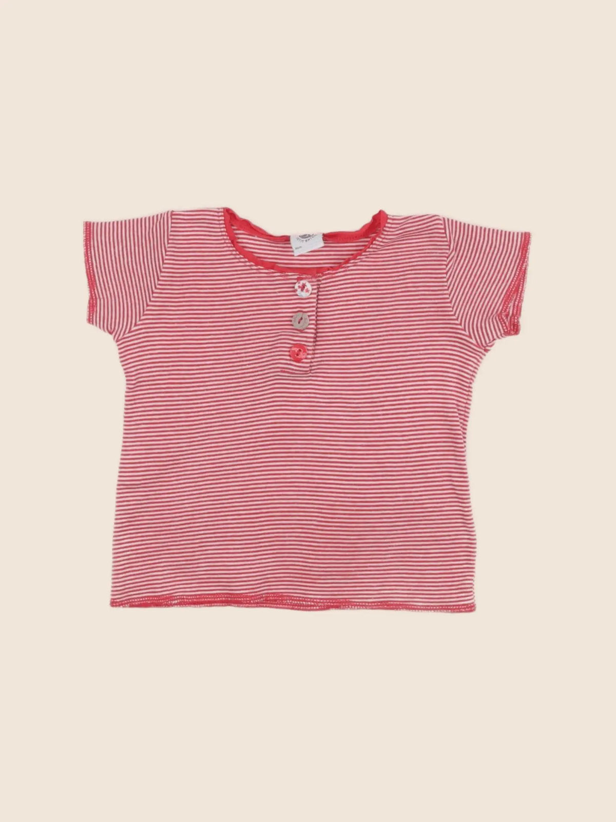 Petit Bateau - tee-shirt rouge - 12 mois
