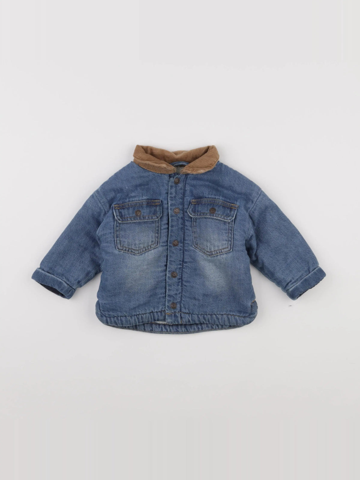 Vertbaudet - veste doublé bleu - 9 mois