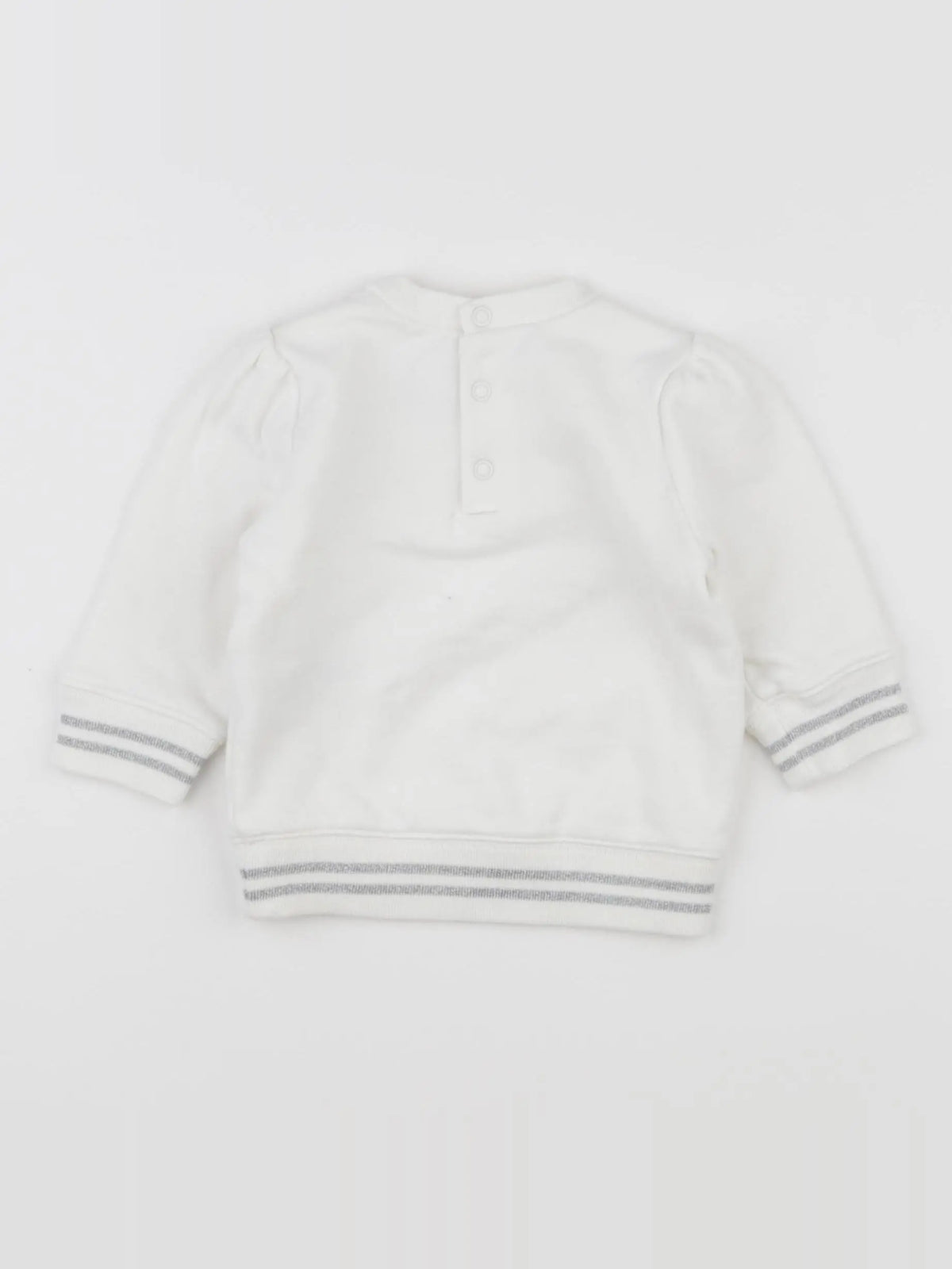 Petit Bateau - sweat blanc - 6 mois