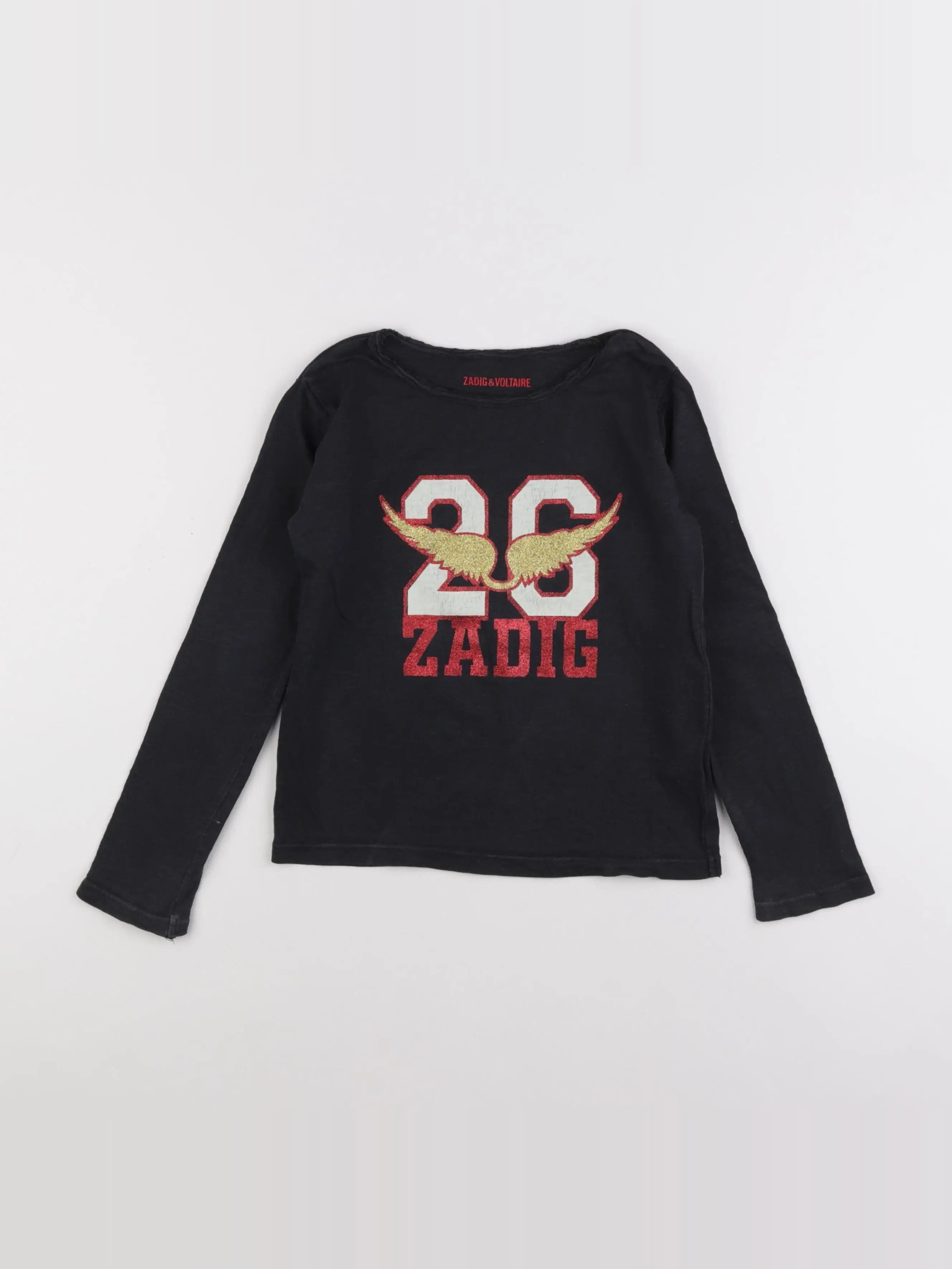 Zadig & Voltaire - tee-shirt or, noir - 6 ans