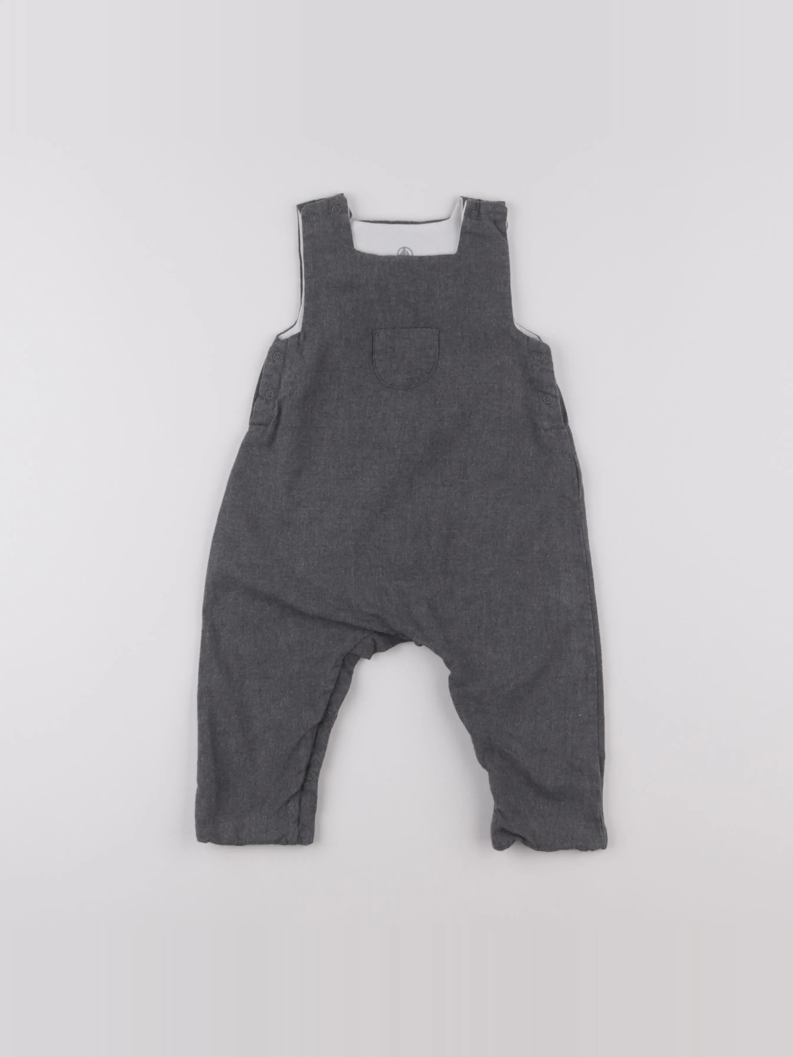 Petit Bateau - salopette gris - 6 mois