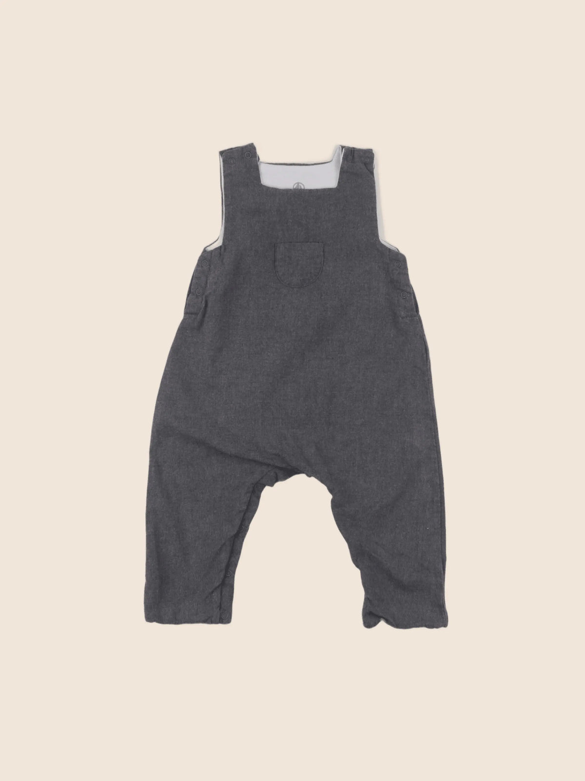 Petit Bateau - salopette gris - 6 mois