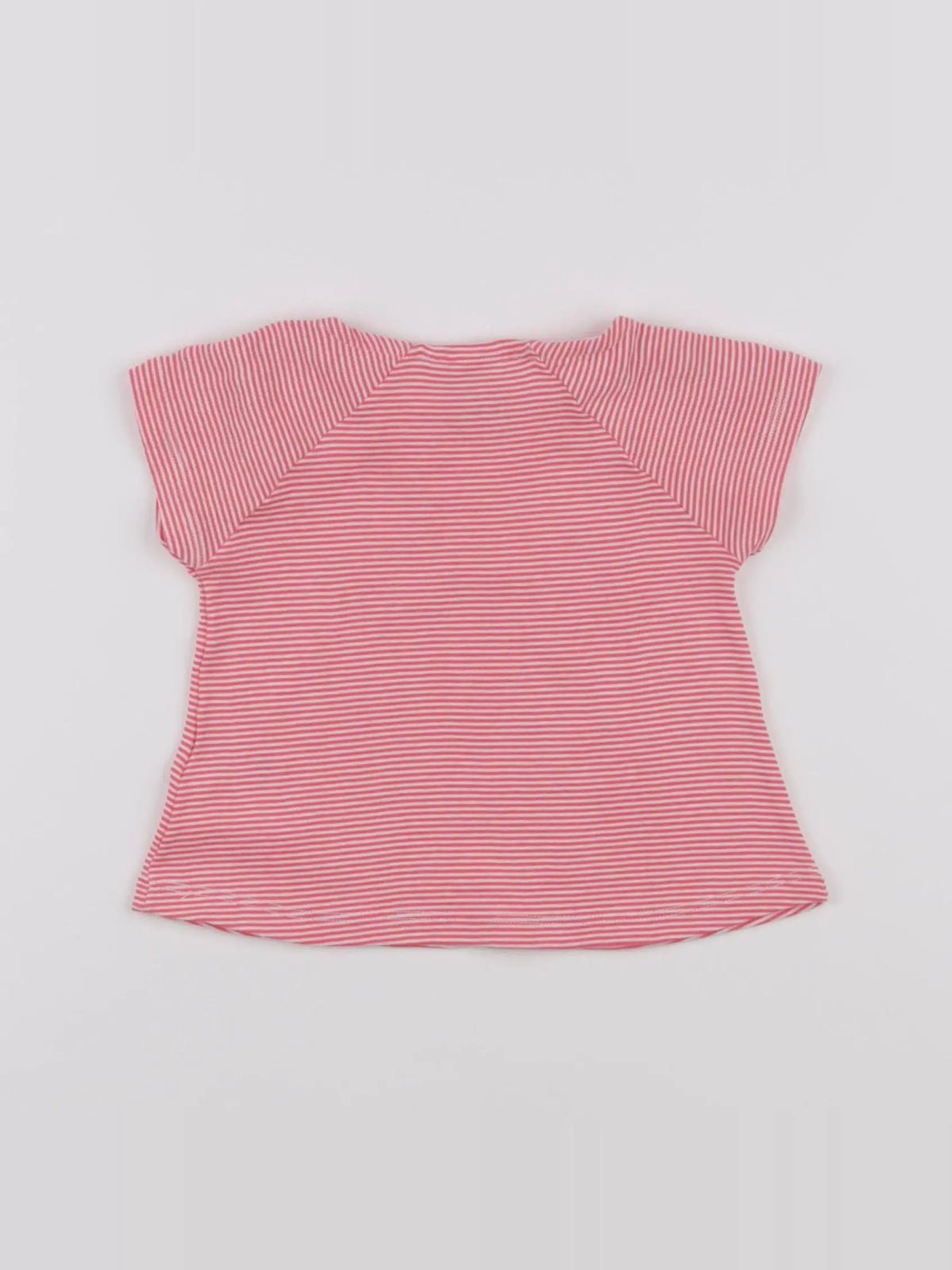 Petit Bateau - tee-shirt rose, blanc - 12 mois