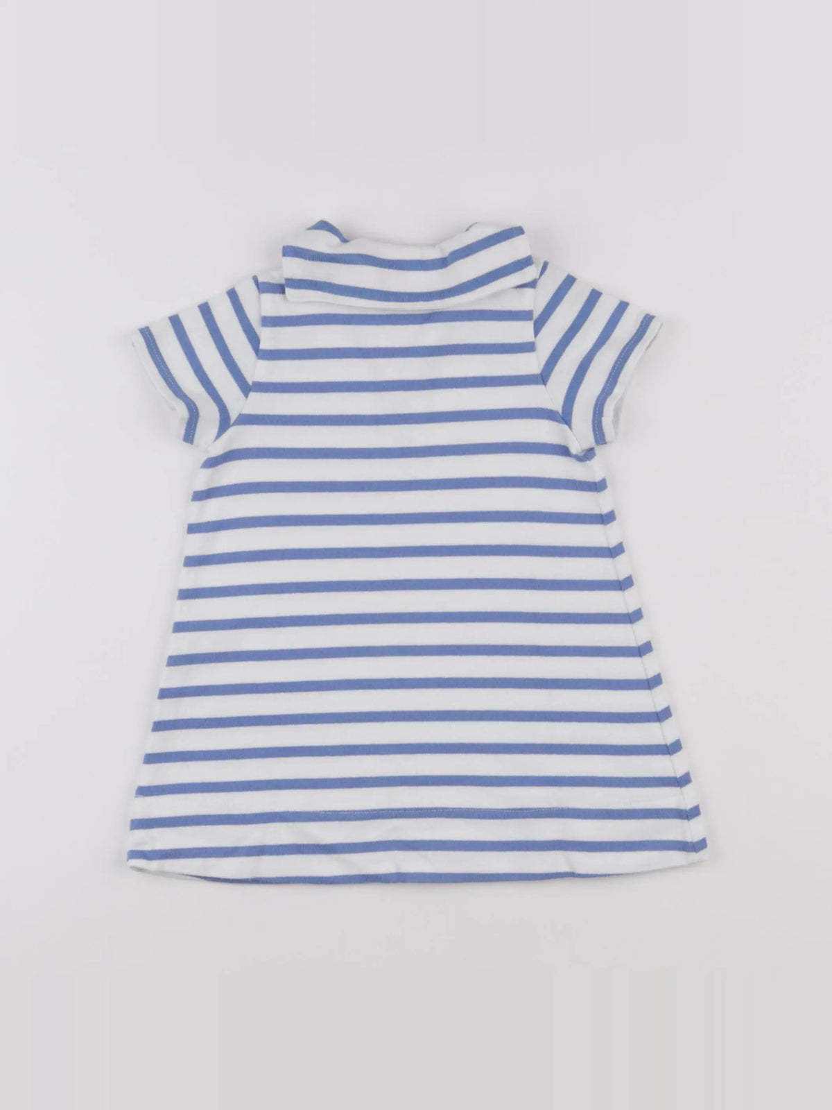 Petit Bateau - robe blanc, bleu - 12 mois