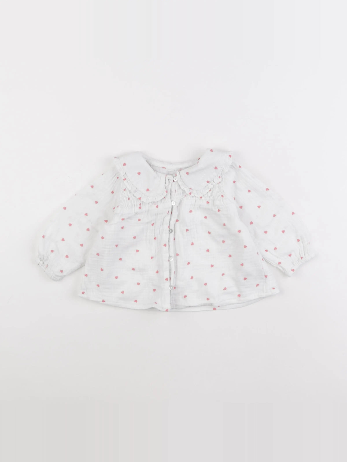 Vertbaudet - blouse blanc, rouge - 12 mois