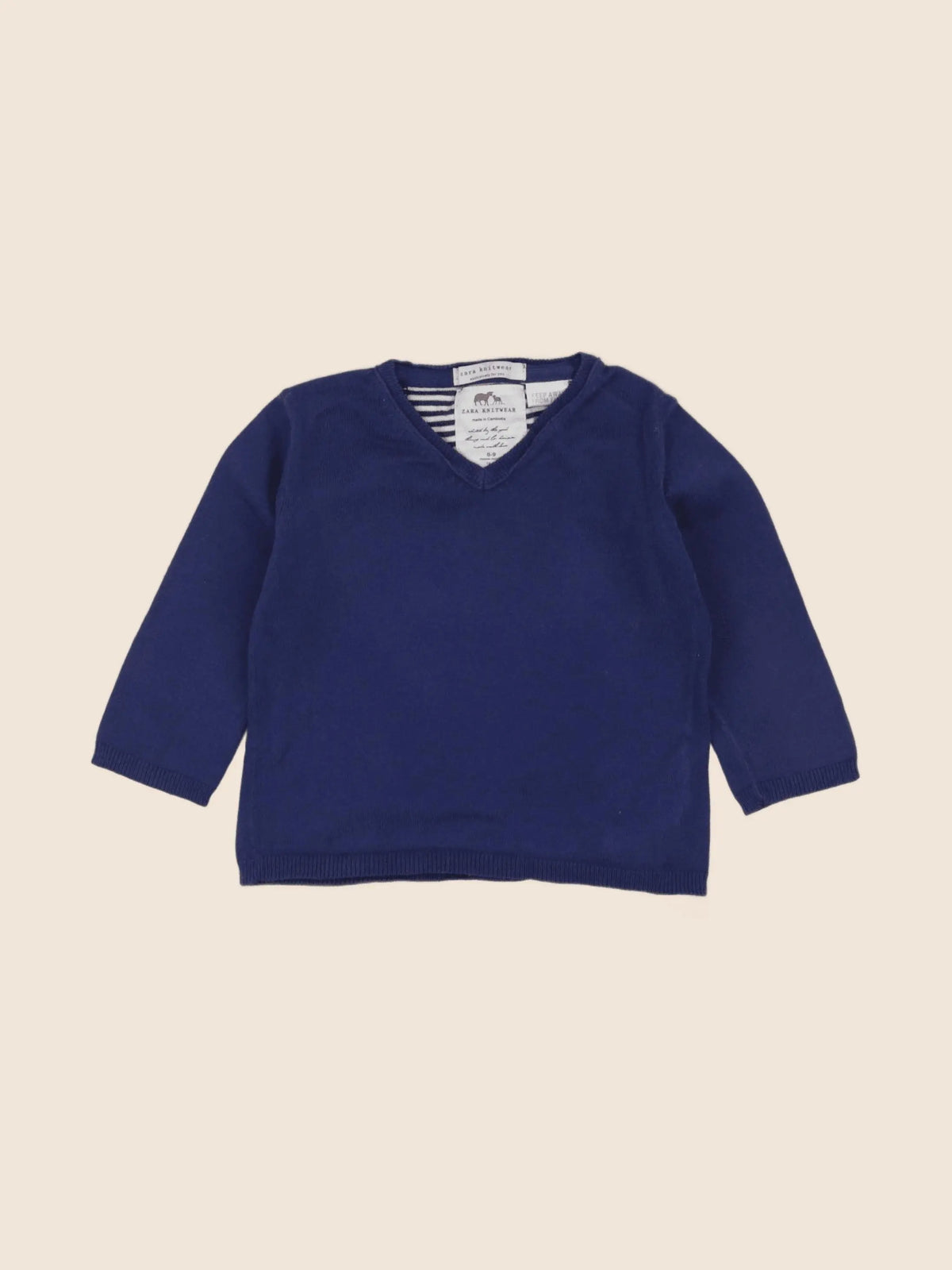 Zara - pull bleu - 6/9 mois