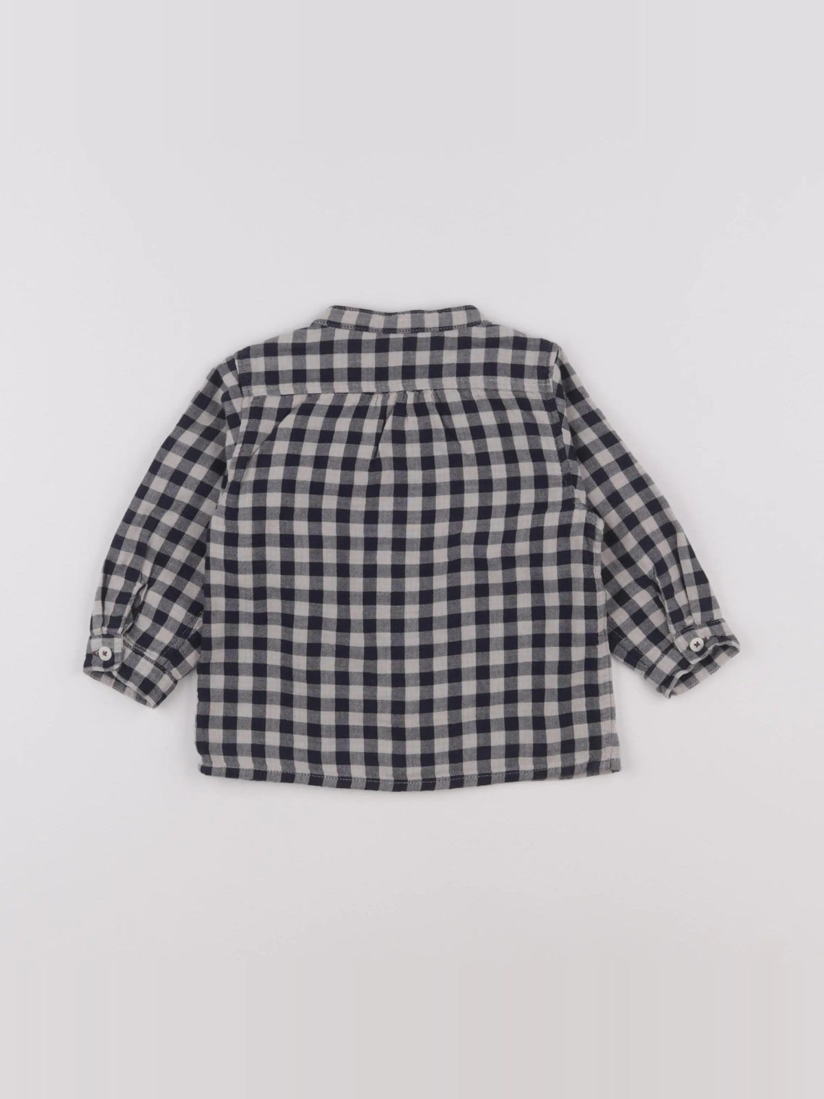 Petit Bateau - chemise bleu - 12 mois