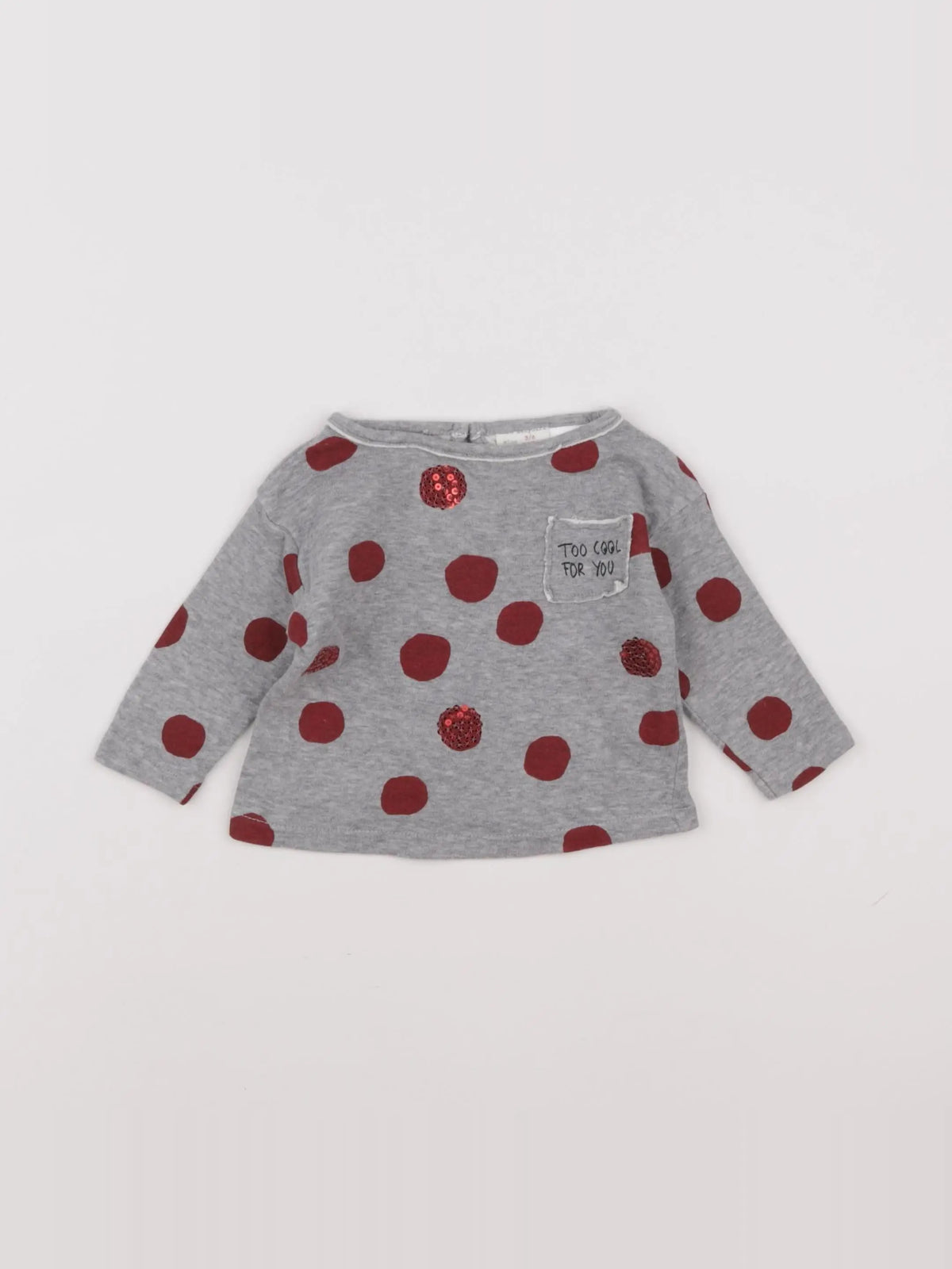 Zara - tee-shirt gris - 3/6 mois