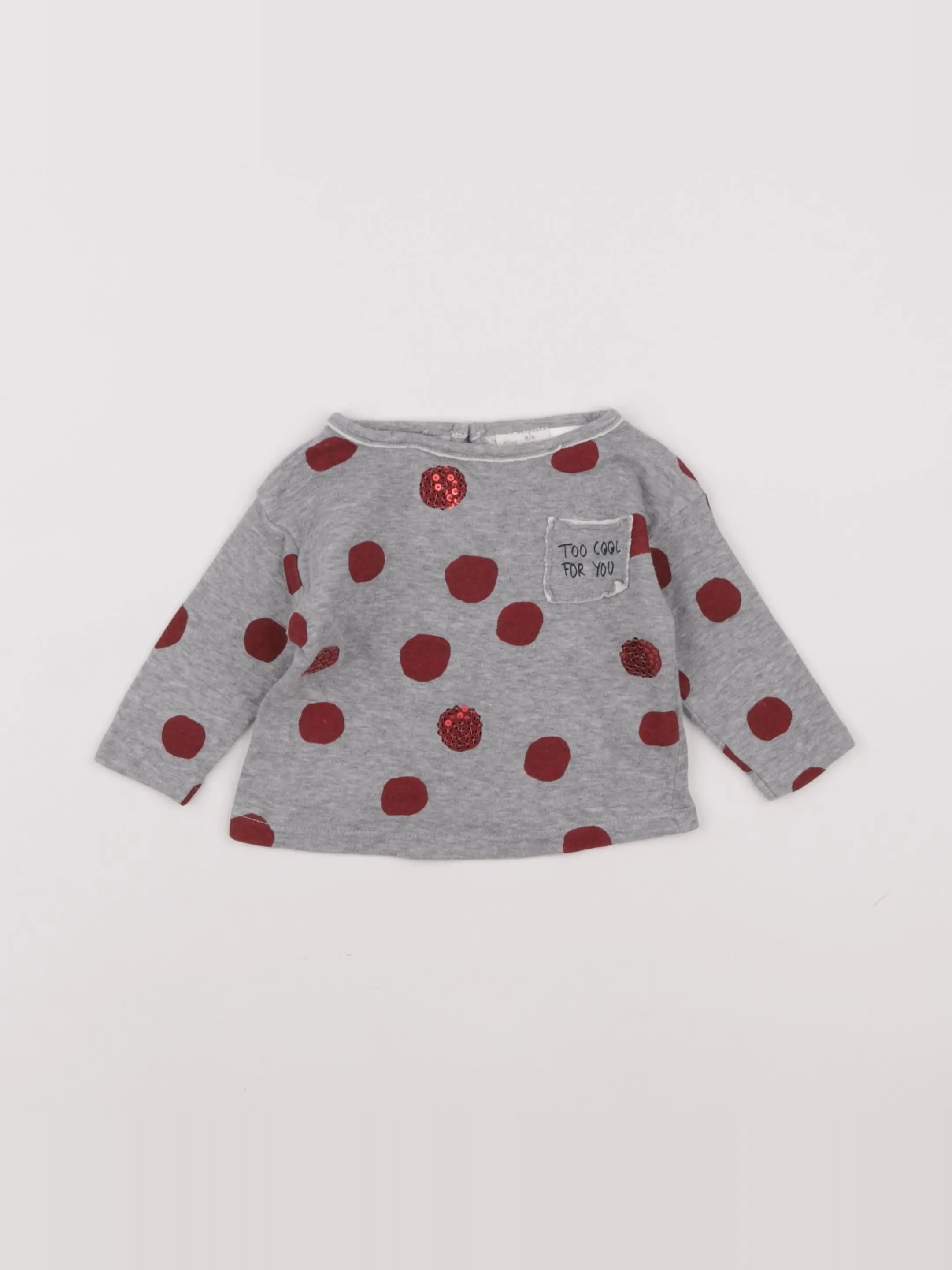 Zara - tee-shirt gris - 3/6 mois