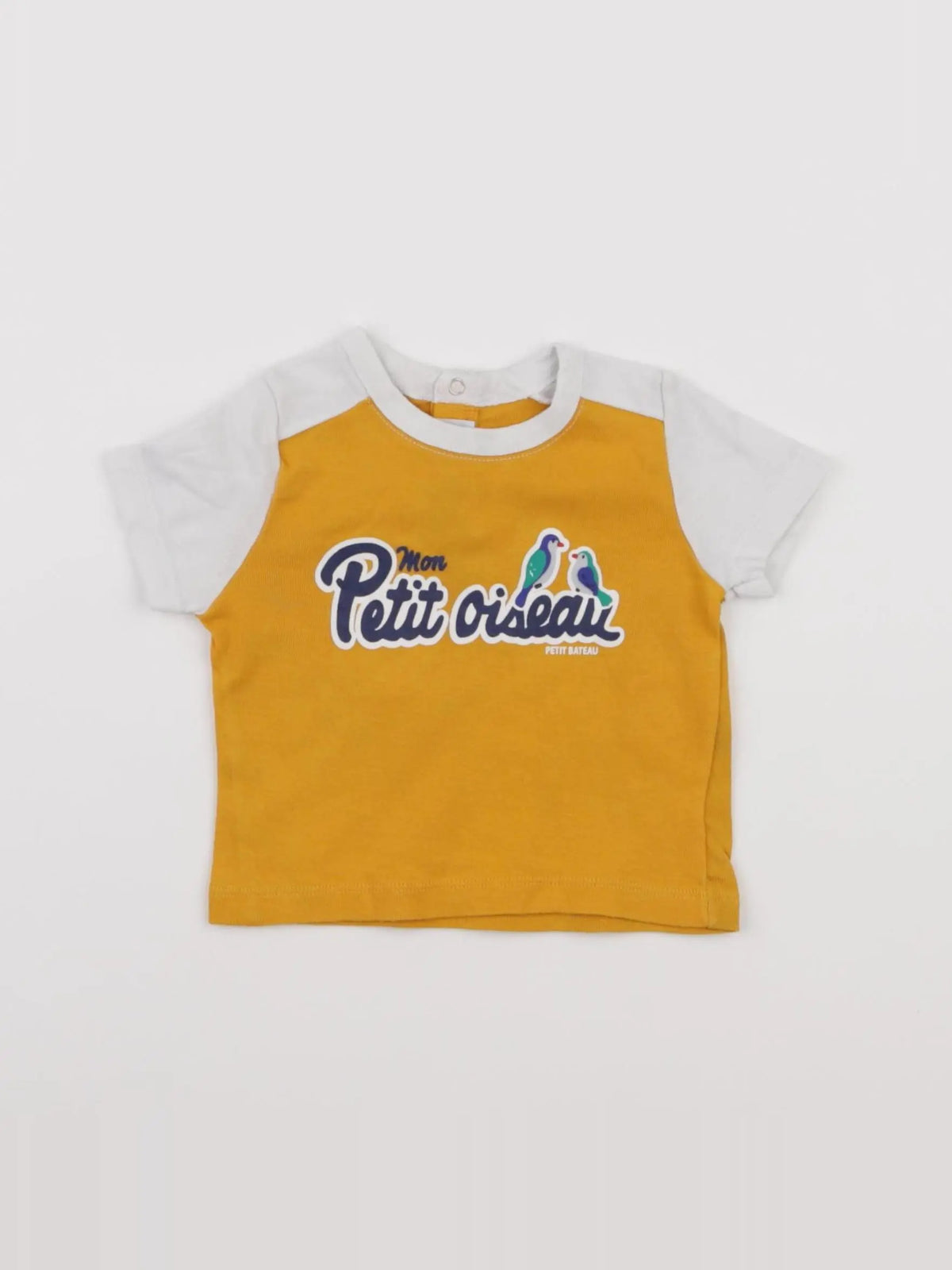 Petit Bateau - tee-shirt jaune - 6 mois
