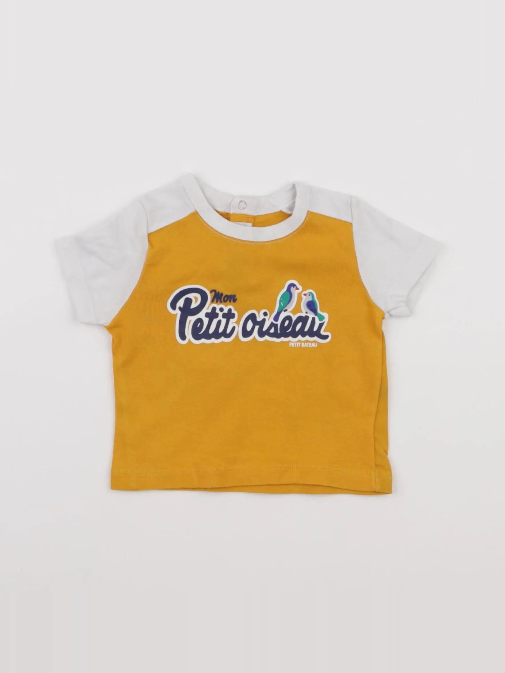 Petit Bateau - tee-shirt jaune - 6 mois